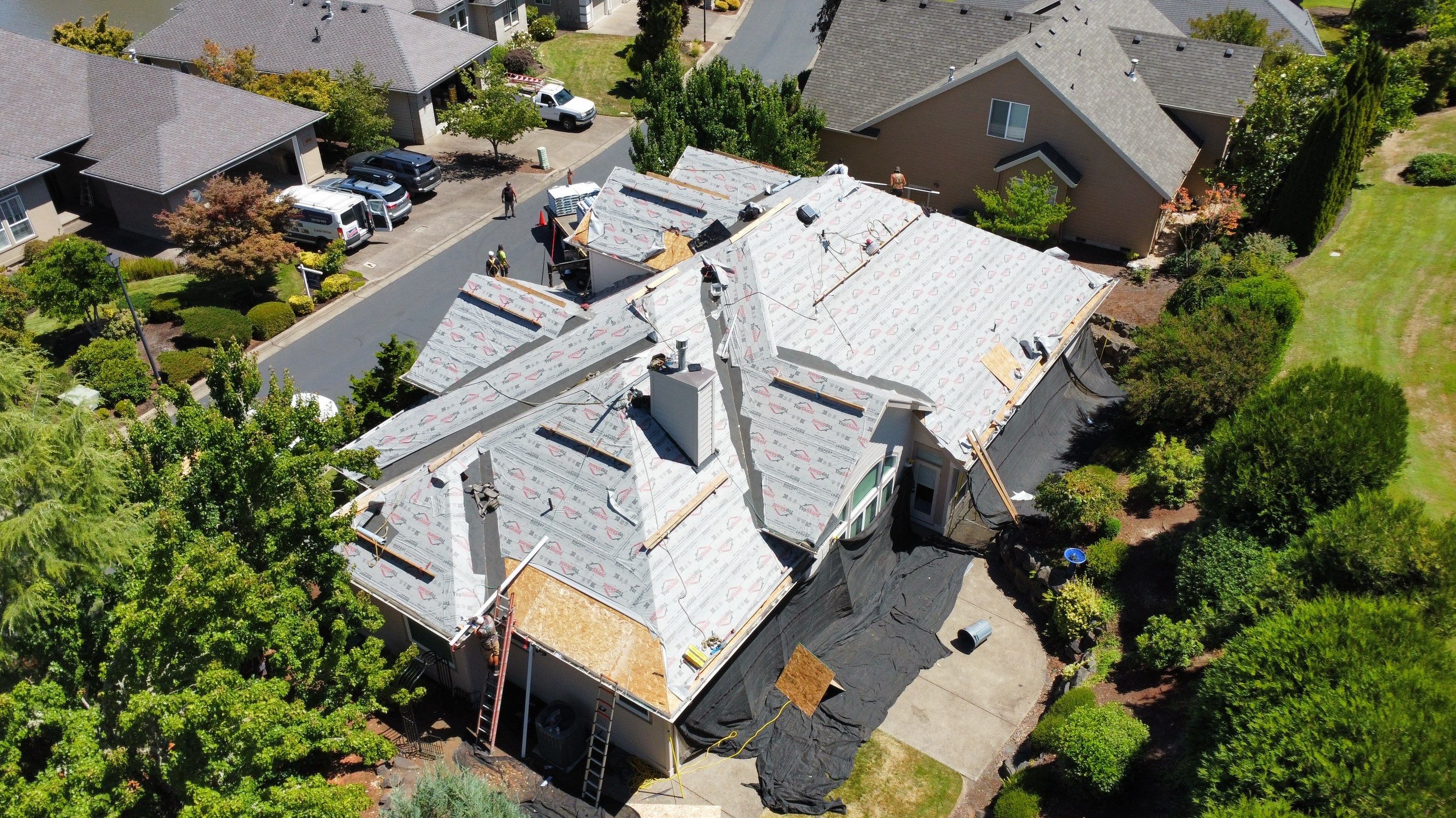 Residential Roofing Installation using IKO Dynasty (Color: Shadow Brown) by Orezona Building & Roofing Company, Inc.