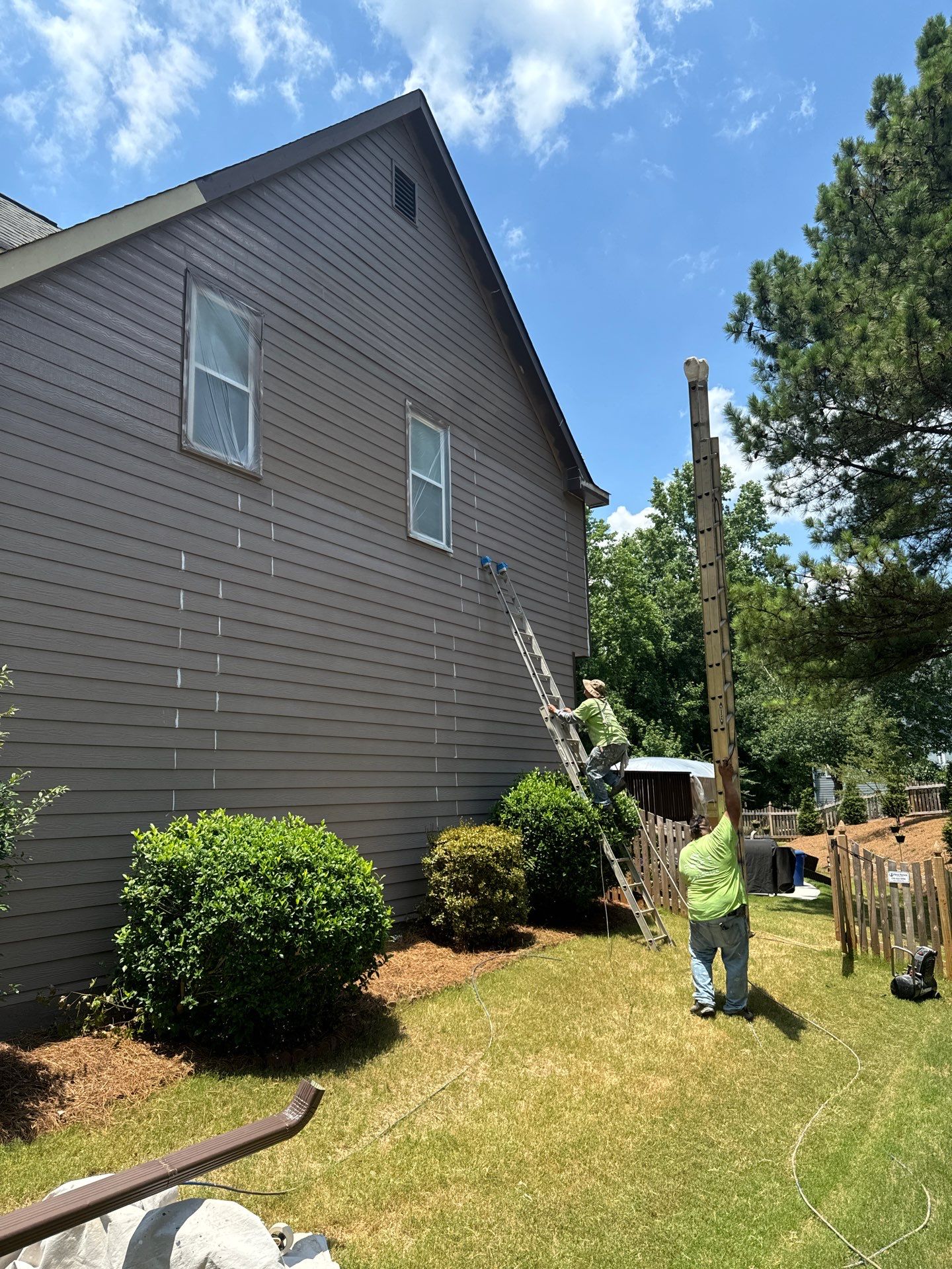 Full Exterior Painting and Gutter Replacement for Powder Springs Home by Swift Home Renovations