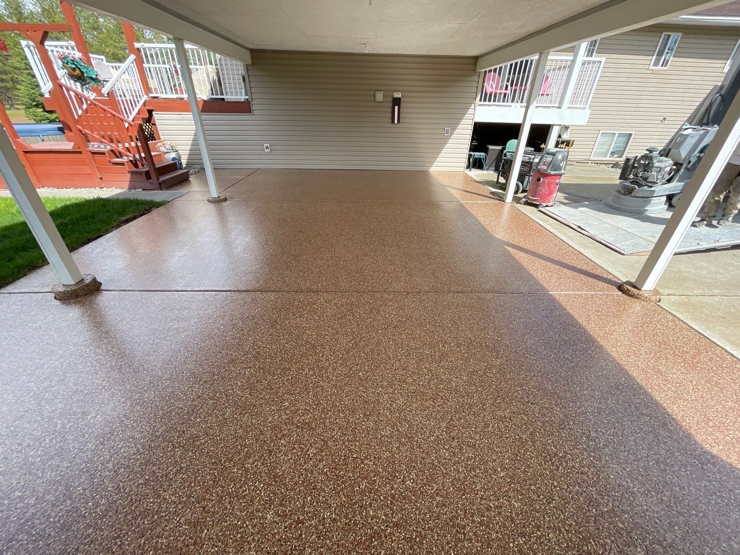 Patio Transformation using Chestnut by Croc Coatings, LLC