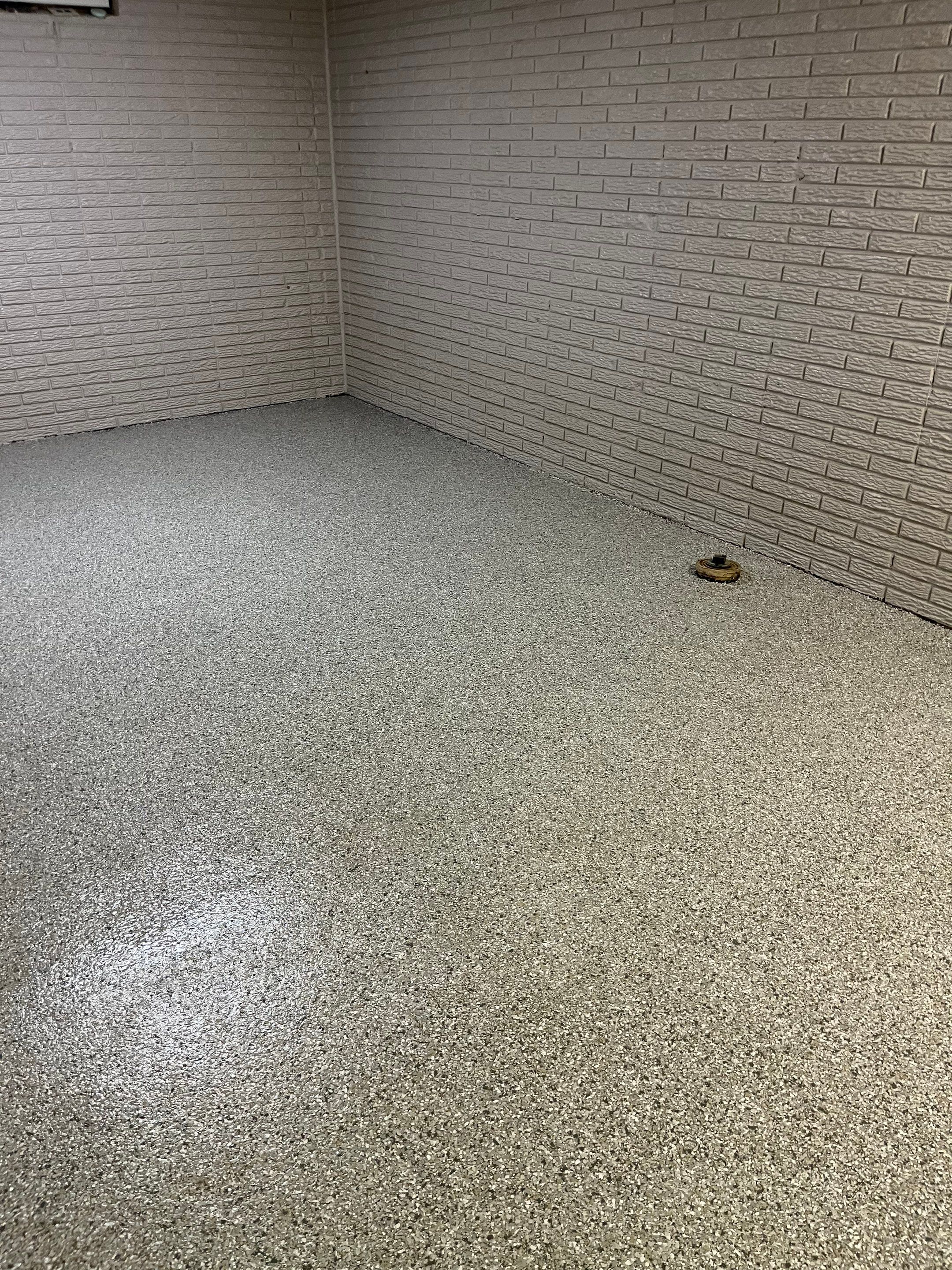Basement Concrete Coating using Mount Everest Flakes by Revival Concrete Coatings