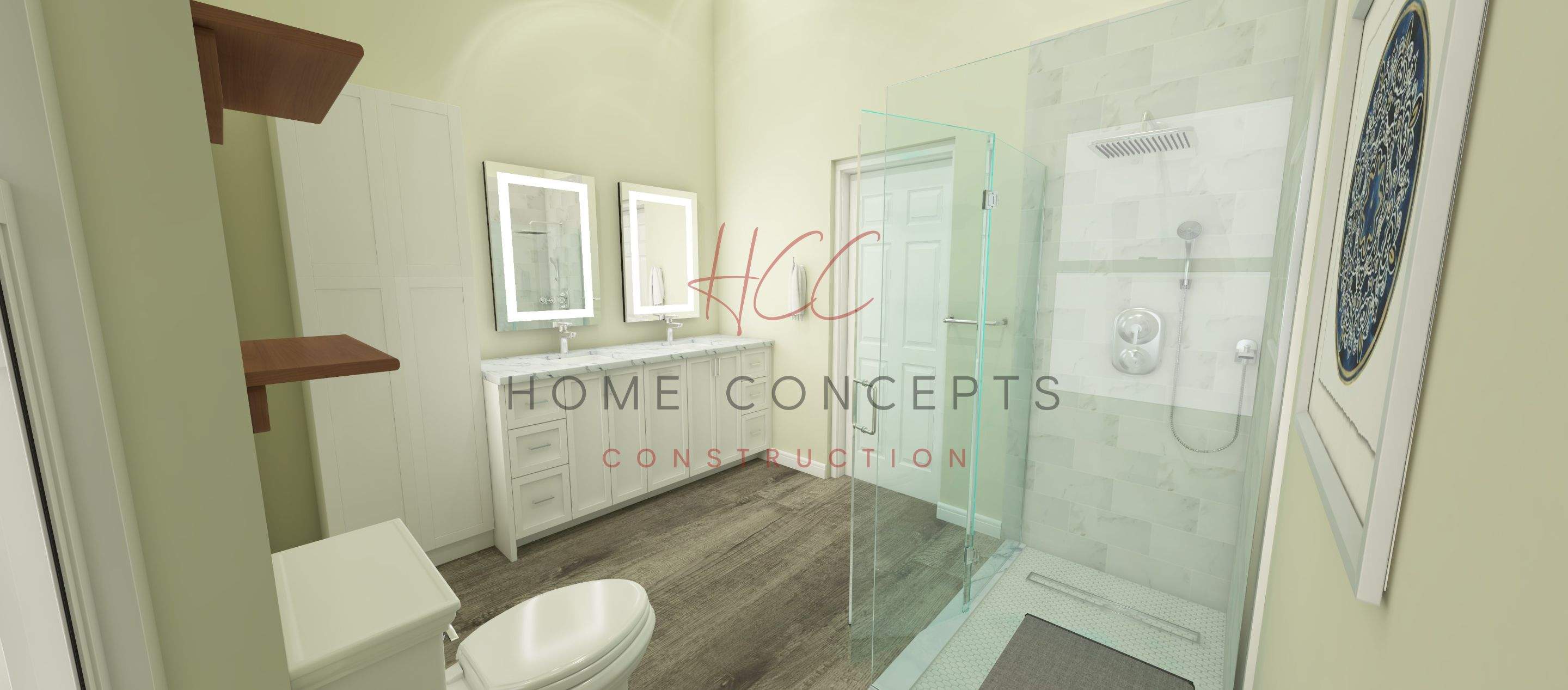 Bathroom Addition using Tile by Home Concepts Construction