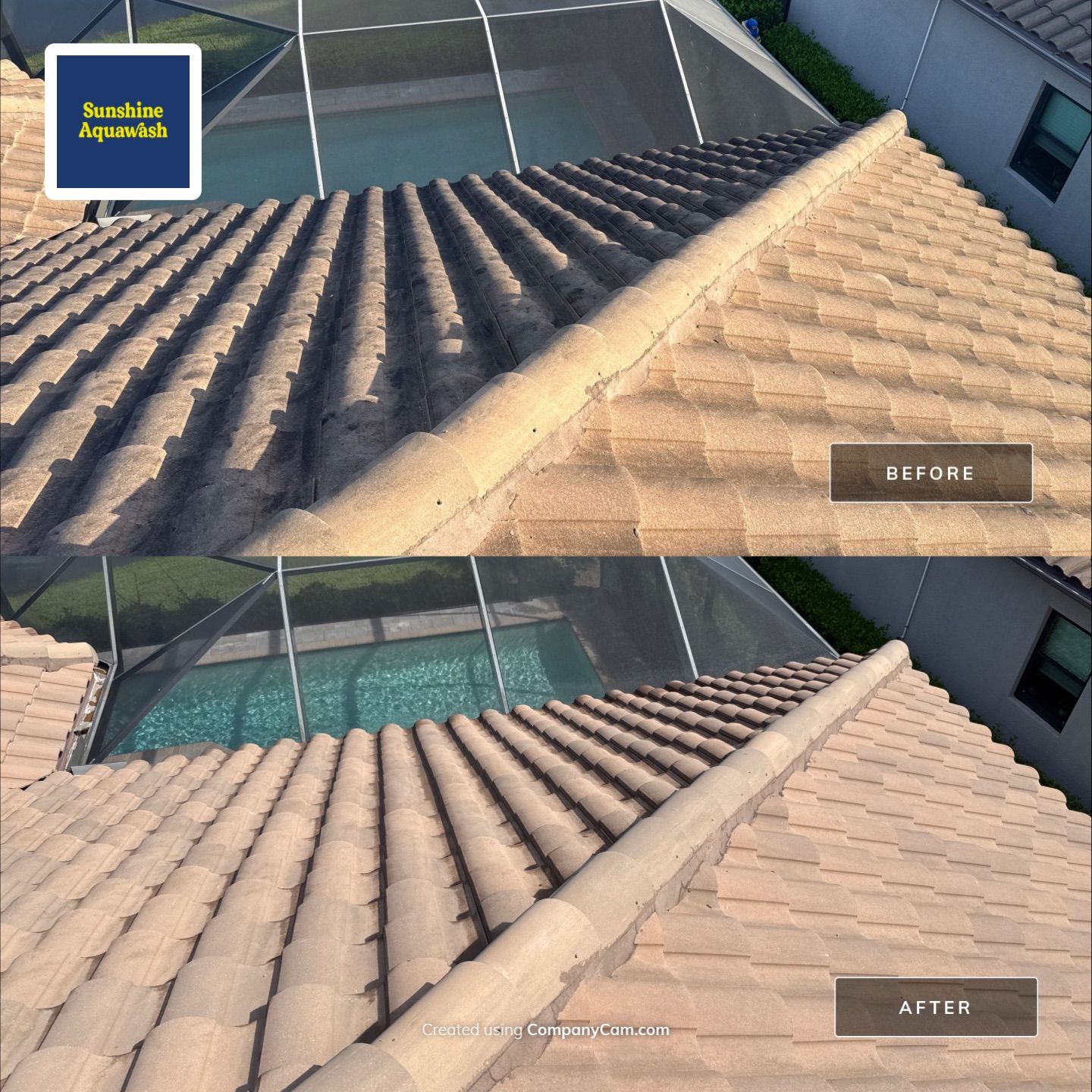 Soft Wash Roof Cleaning – Concrete Tile Roof | Artisan Lakes Esplanade, Palmetto, FL by Sunshine AquaWash