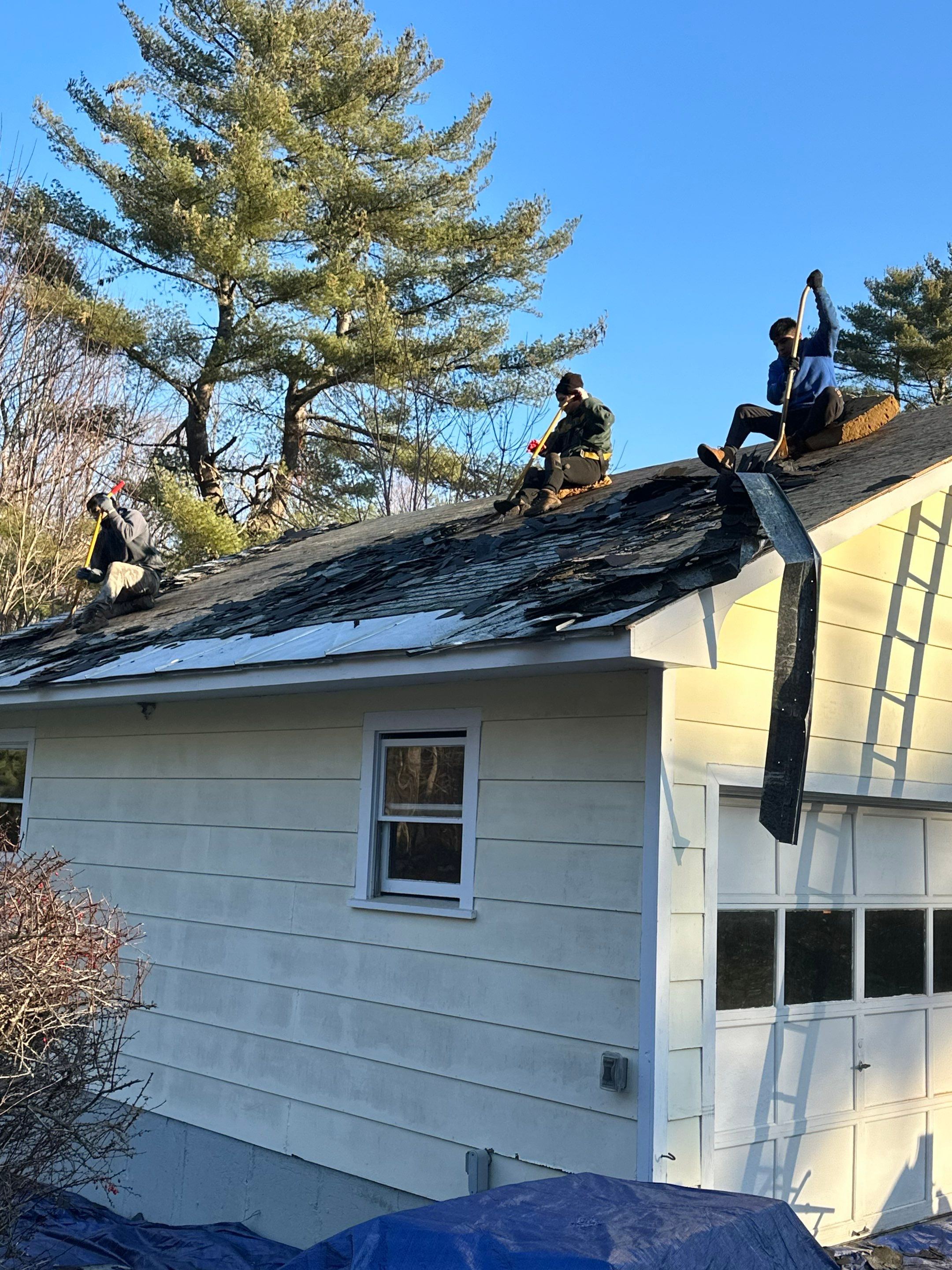New Garage Roof In Merideth New Hampshire by Tall pine roofing