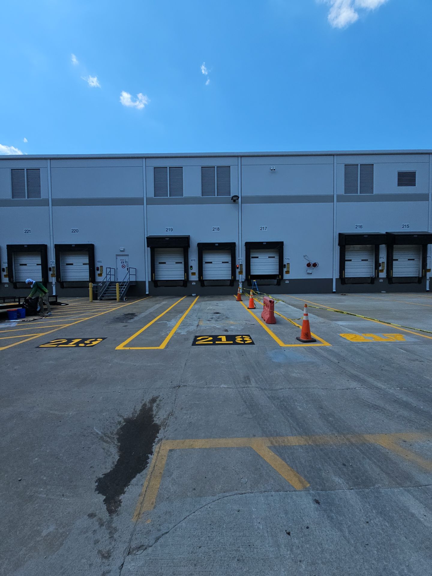 Striping Amazon Parking Lot  by Billy Weatherspoon Contractor