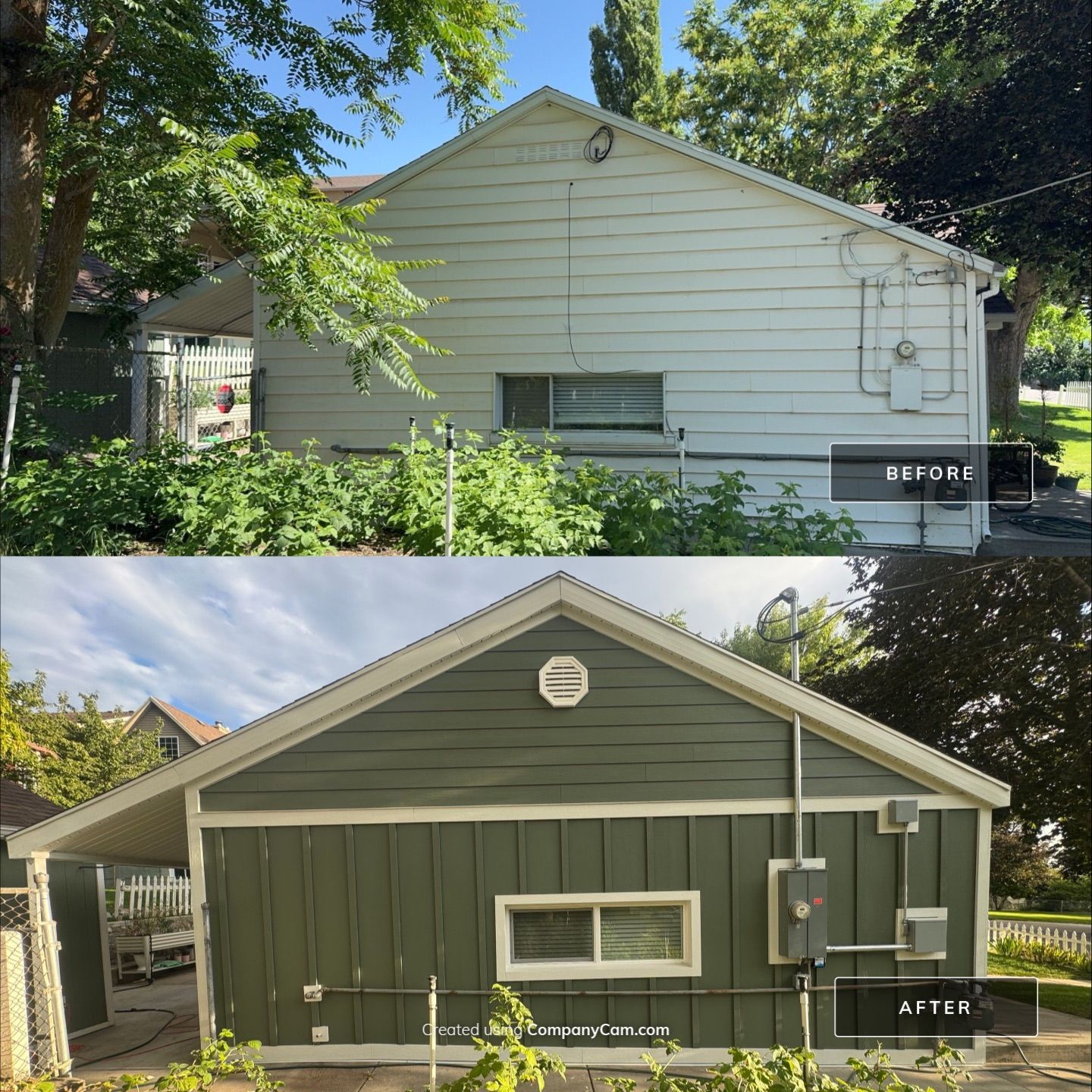 Farmington | Custom Hardie Mixed Siding | Thyme Green & White by Ideal Siding Utah