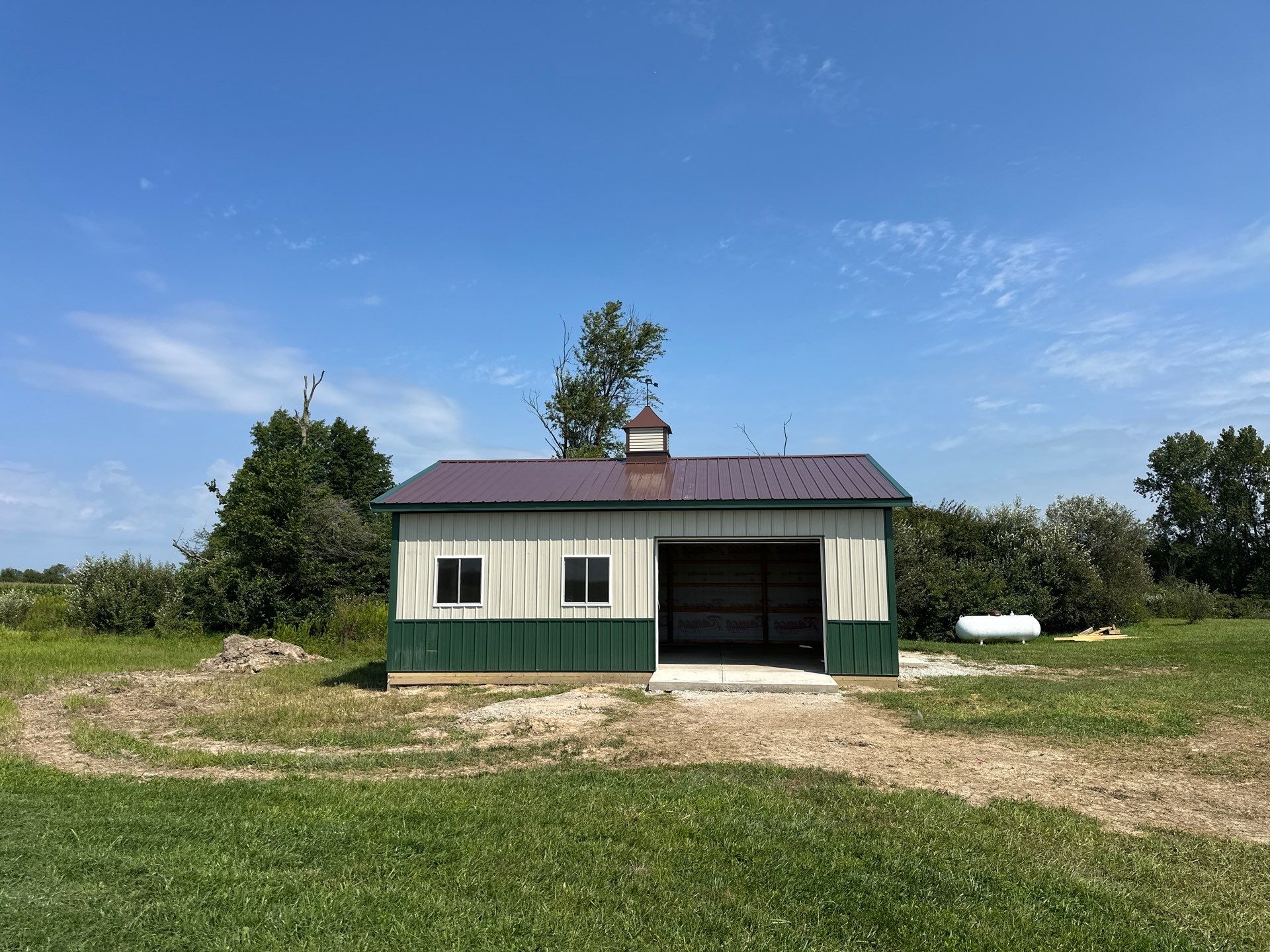 Custom Post-Frame Pole Barn with Concrete Floor in Greenfield by The Barn Builders