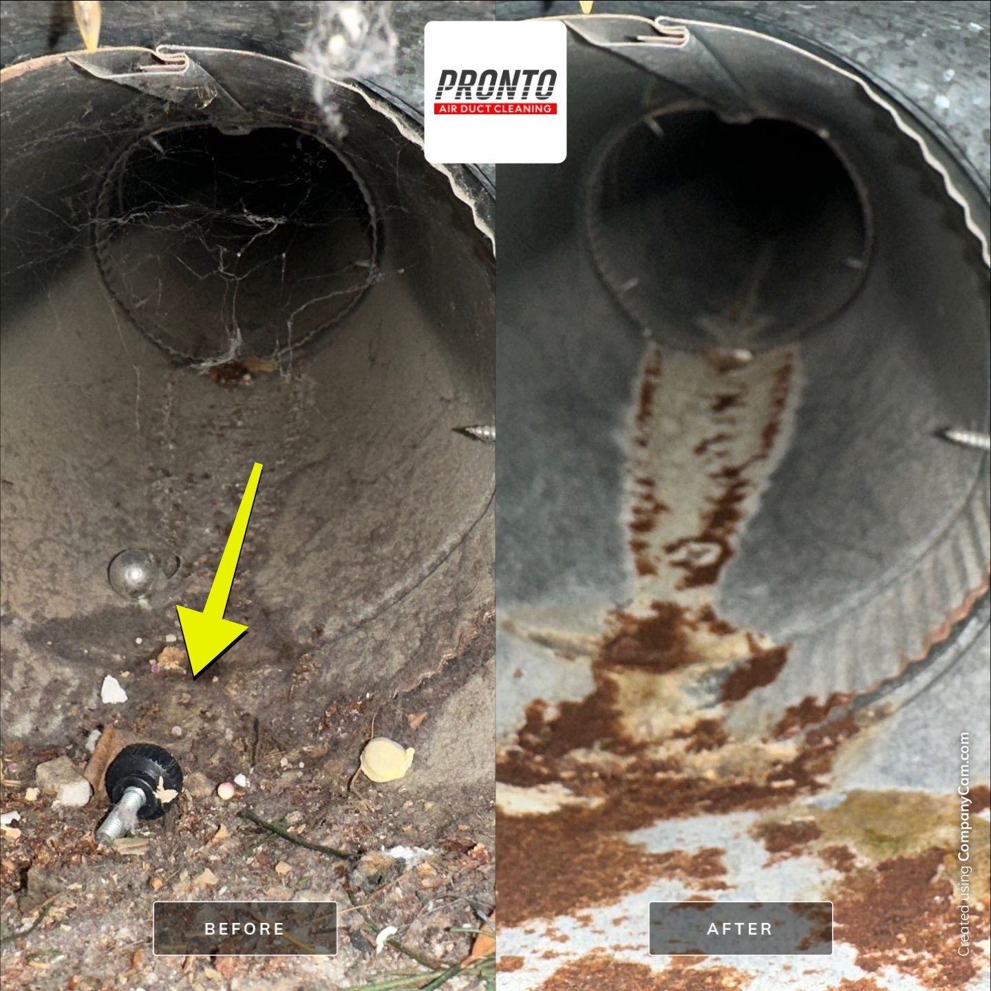 Air duct cleaning using Commercial vaccum by Pronto Air Duct Cleaning