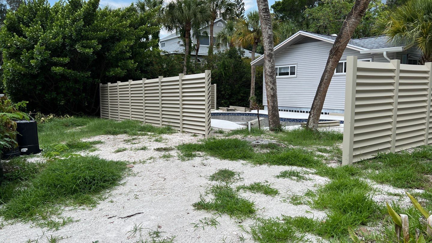 Sarasota, FL 6ft. Tall White Louvered Vinyl Privacy Fence by Asap fence and gates, LLC