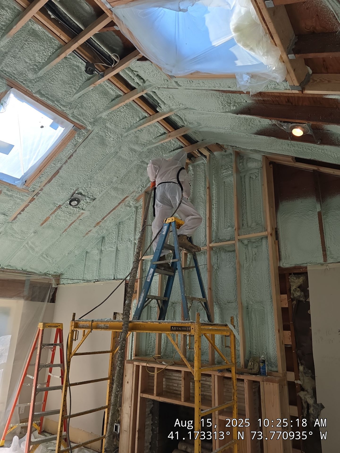 Cathedral Ceiling using Closed Cell Spray Foam by NYS Foam & Energy