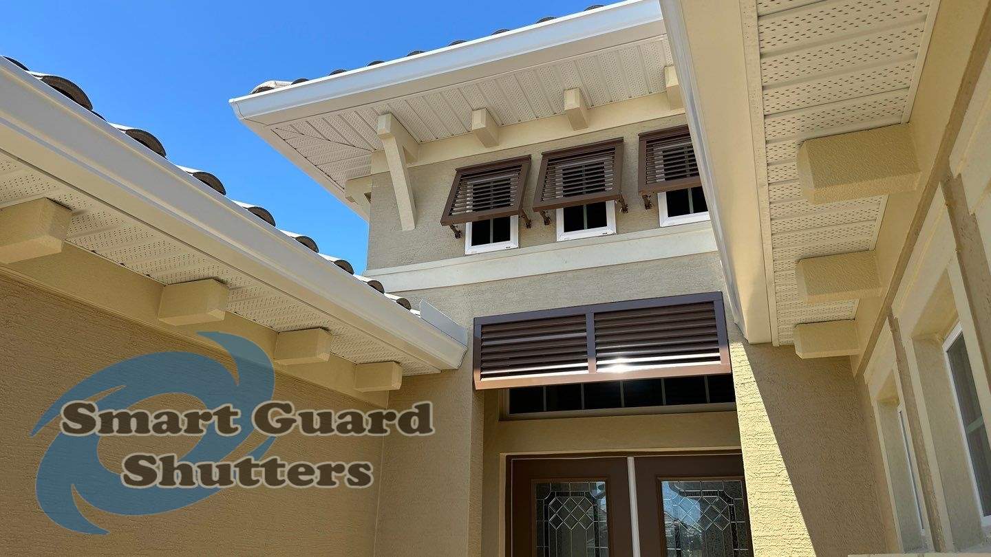 Decorative Bahamas in Pale Brown by Smart Guard Shutters