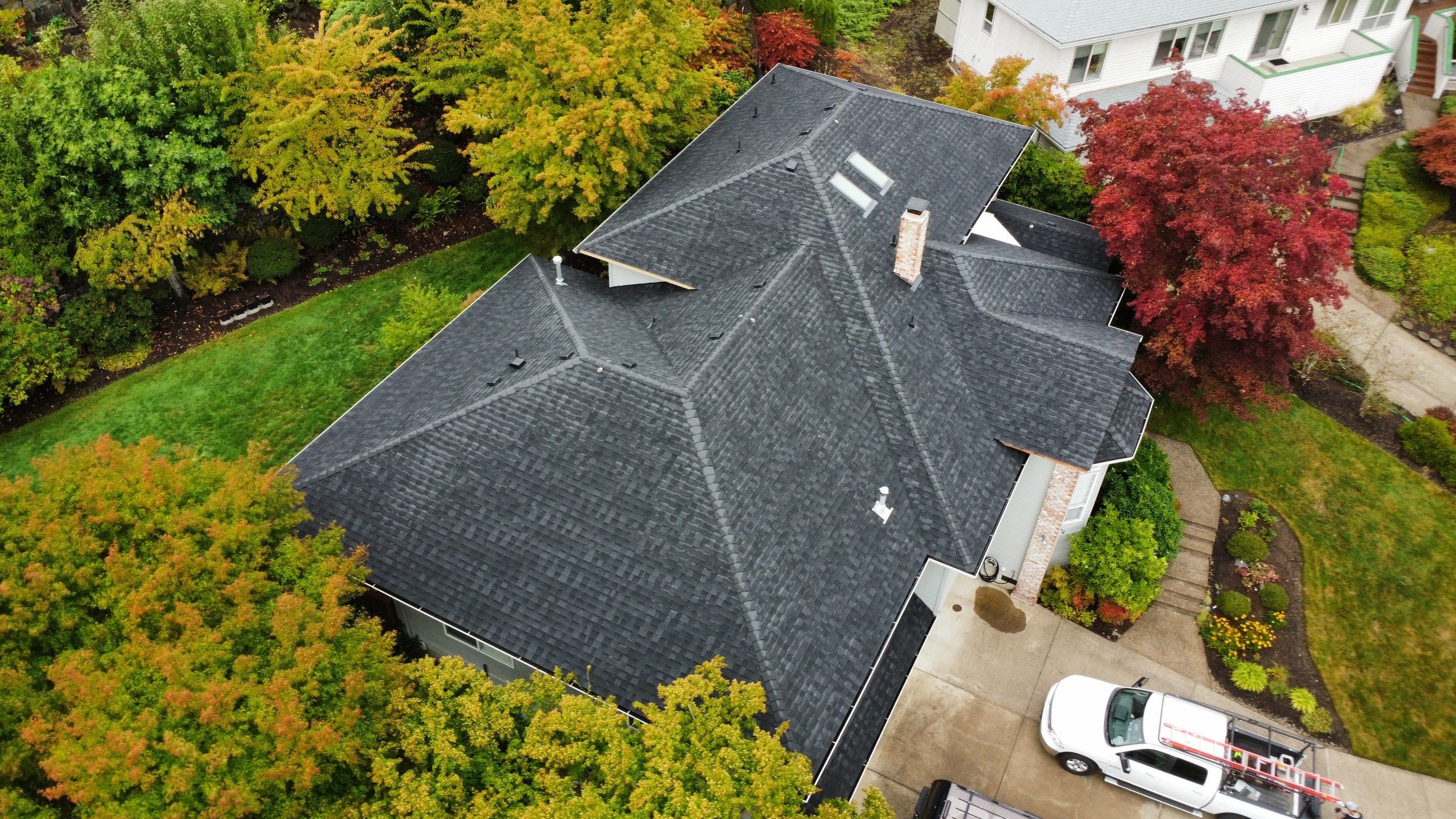 Residential Roofing Installation using IKO Dynasty (Color: Granite Black) by Orezona Building & Roofing Company, Inc.