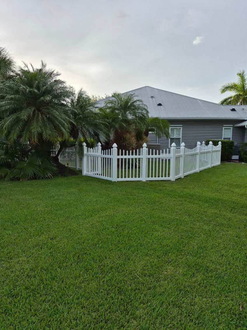 White Vinyl Picket and Privacy Fence Installation in Fort Myers by True Fence LLC