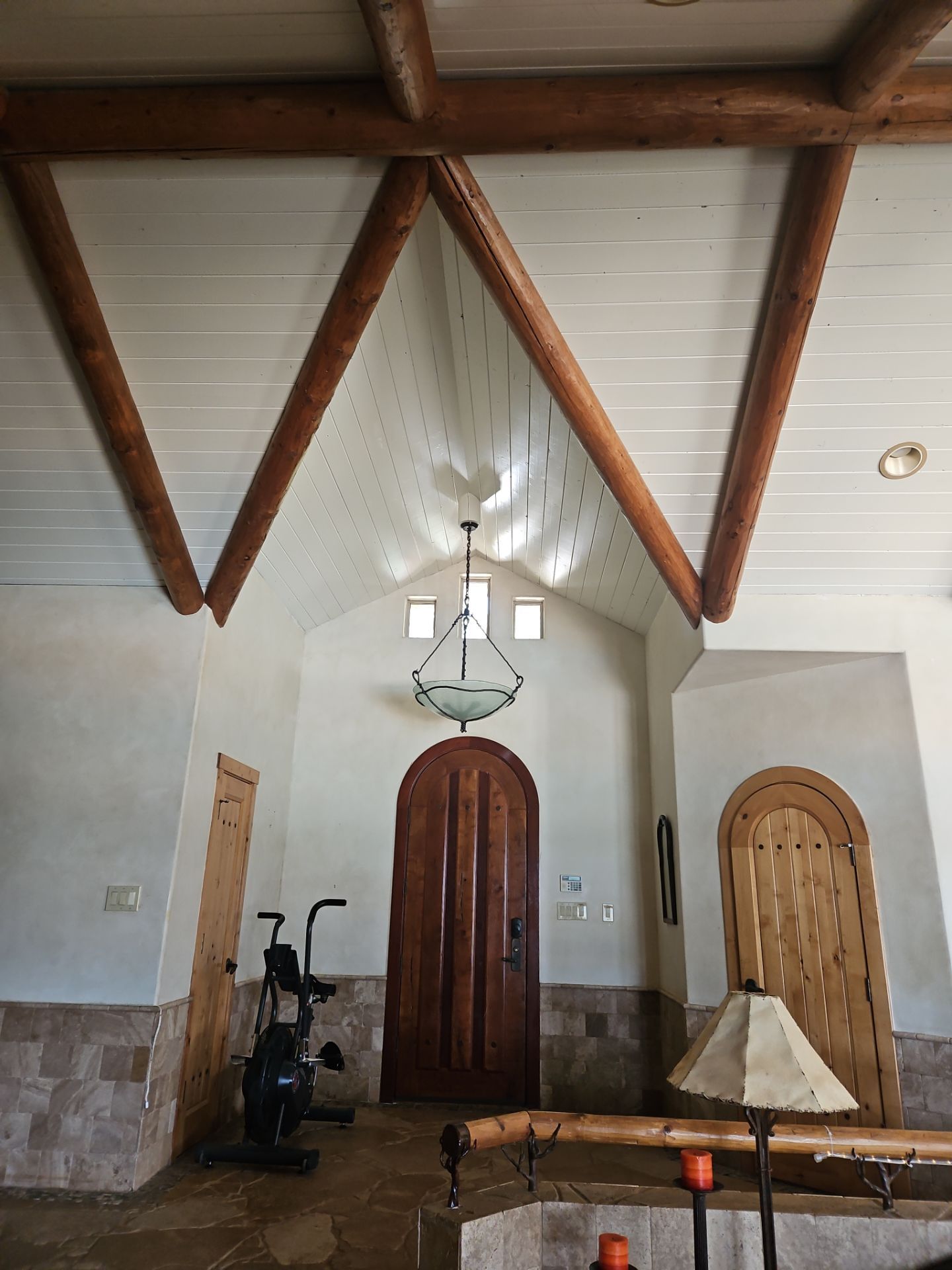 Log Cabin Ceiling Painting by Paintegrity, LLC