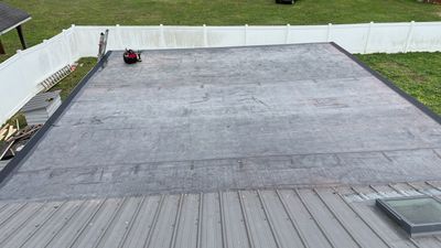 Rubber Roofing on a residential sunroom