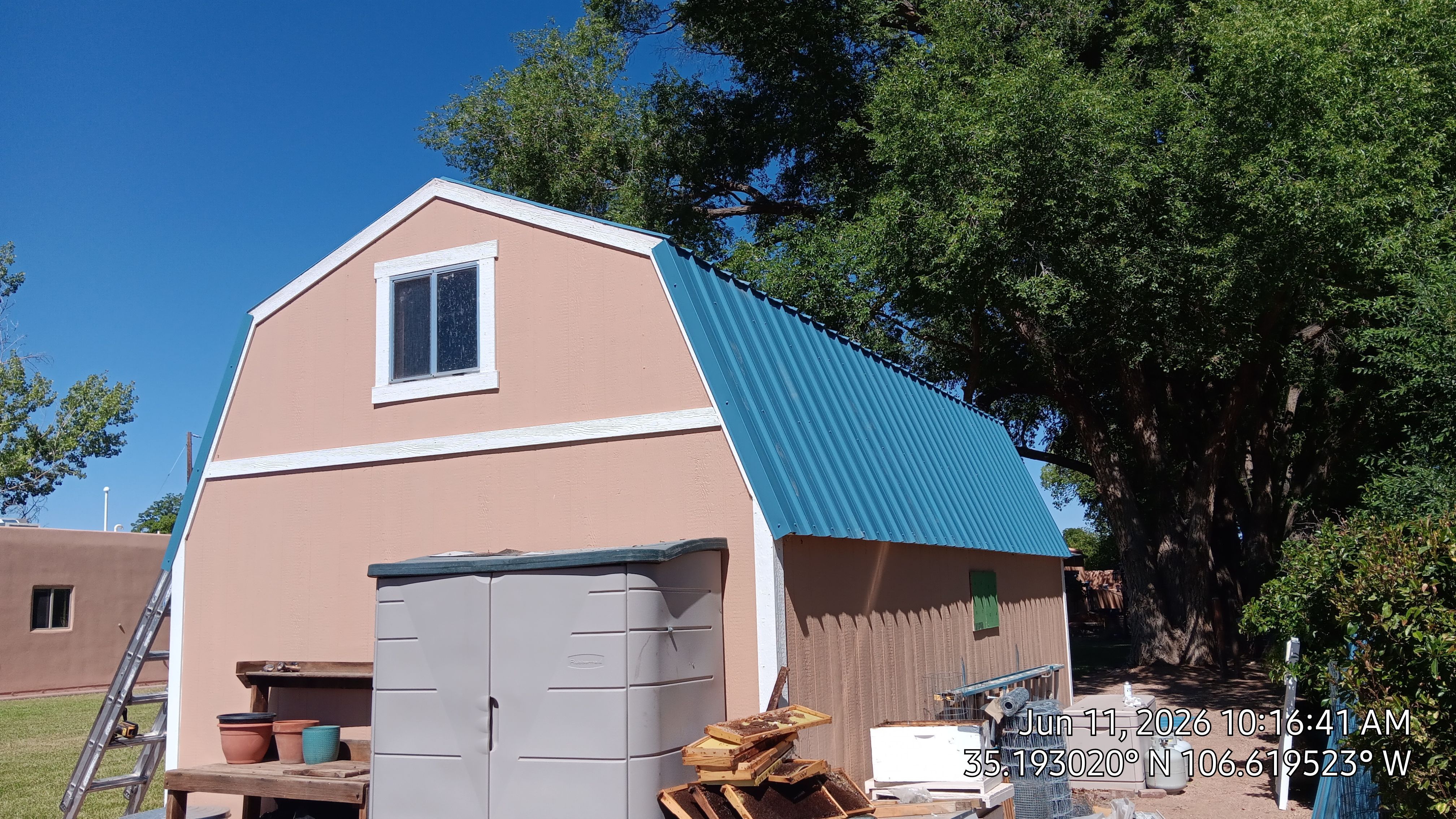 Hawaiian Blue metal Shed roof makeover in the North Valley by Doyle Roof Masters Inc