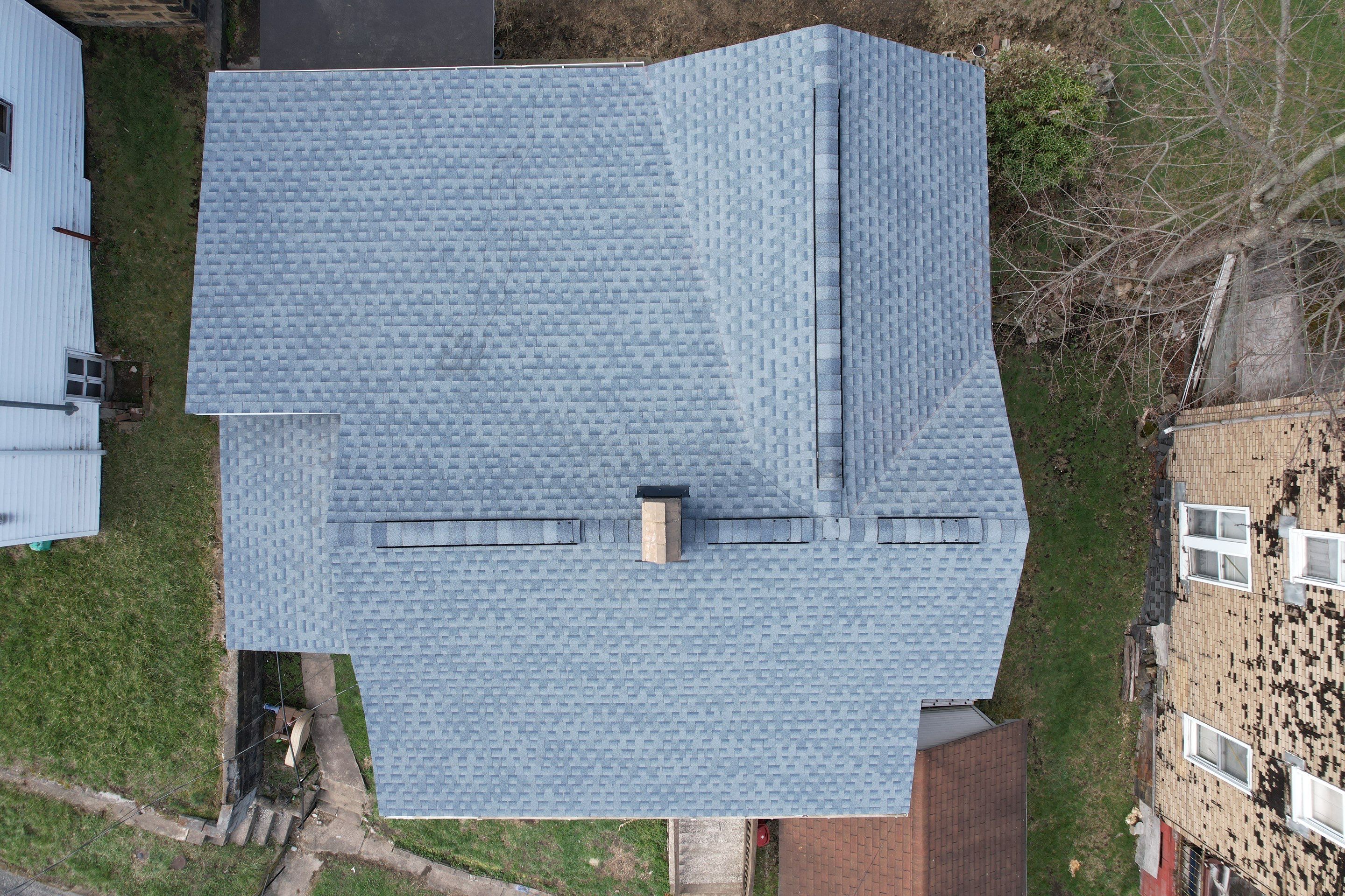 Residential Roofing Installation using GAF Timberline HDZ Biscayne Blue by Rainstoppers Roofing