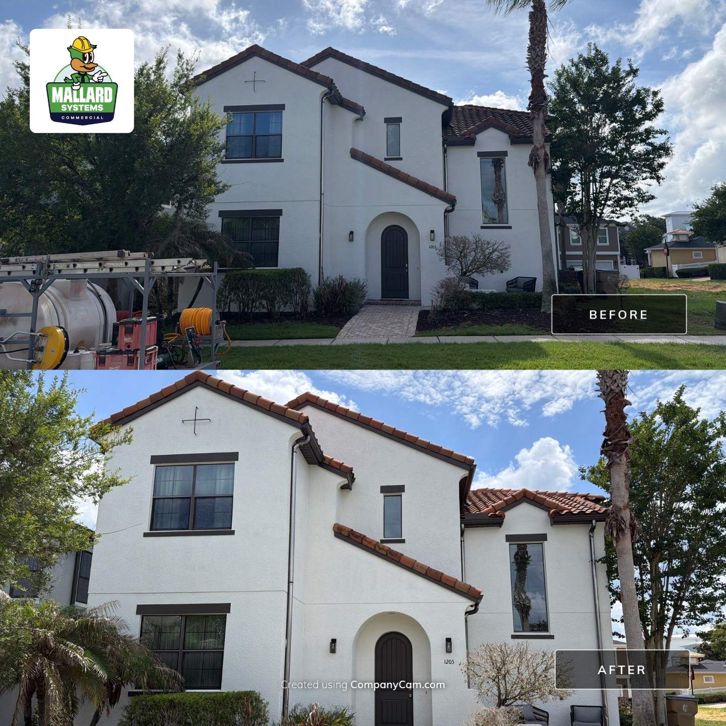 Barrel Tile Roof Cleaning and Exterior House Wash in Reunion by Mallard Systems