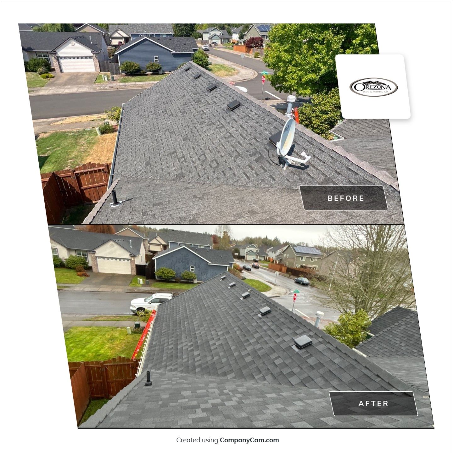 Residential Roofing Installation using IKO Dynasty (Color: Granite Black) by Orezona Building & Roofing Company, Inc.