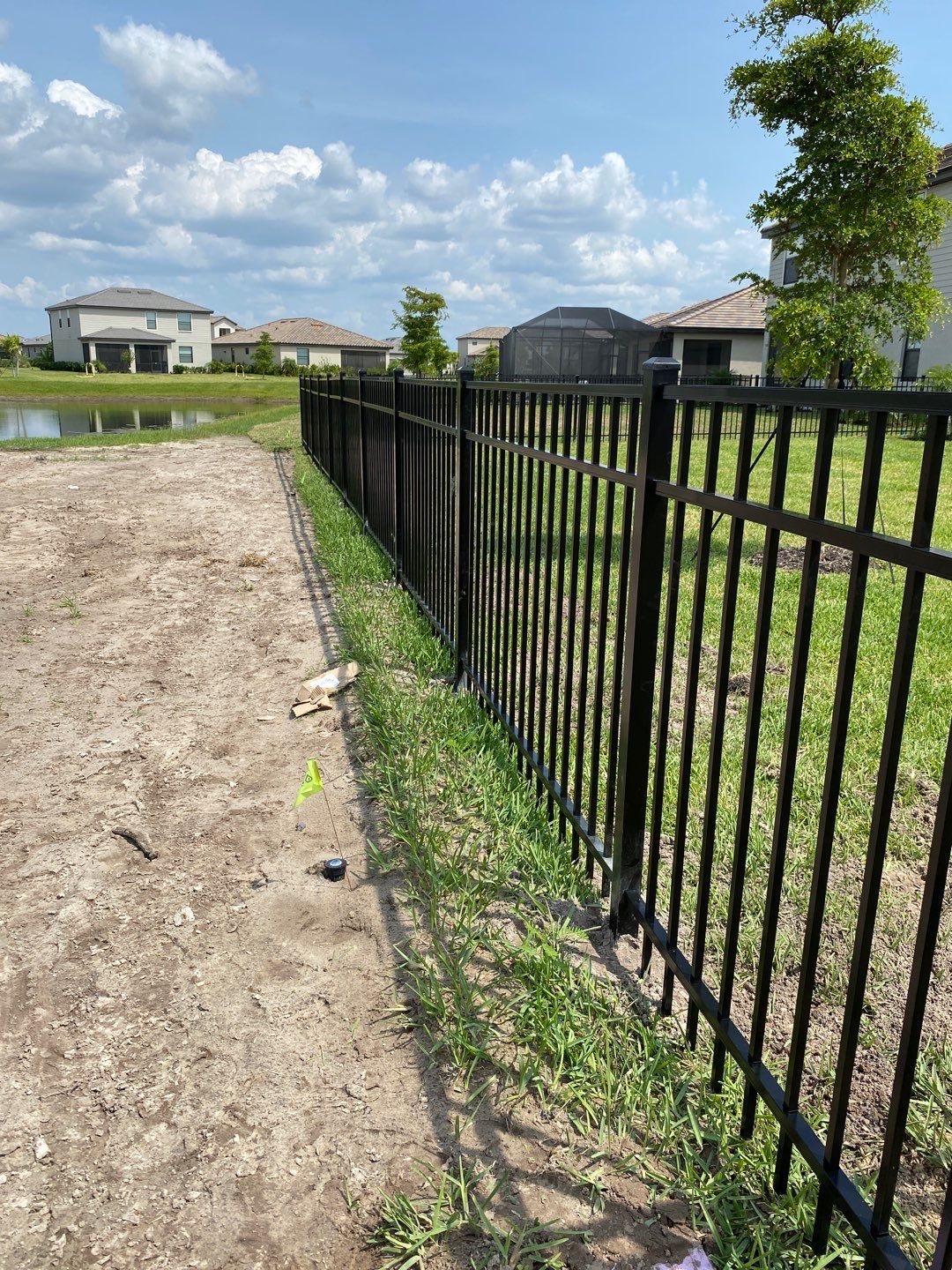Aluminum Fence Installation using Black 3 Rail Aluminum Fence by Asap fence and gates, LLC