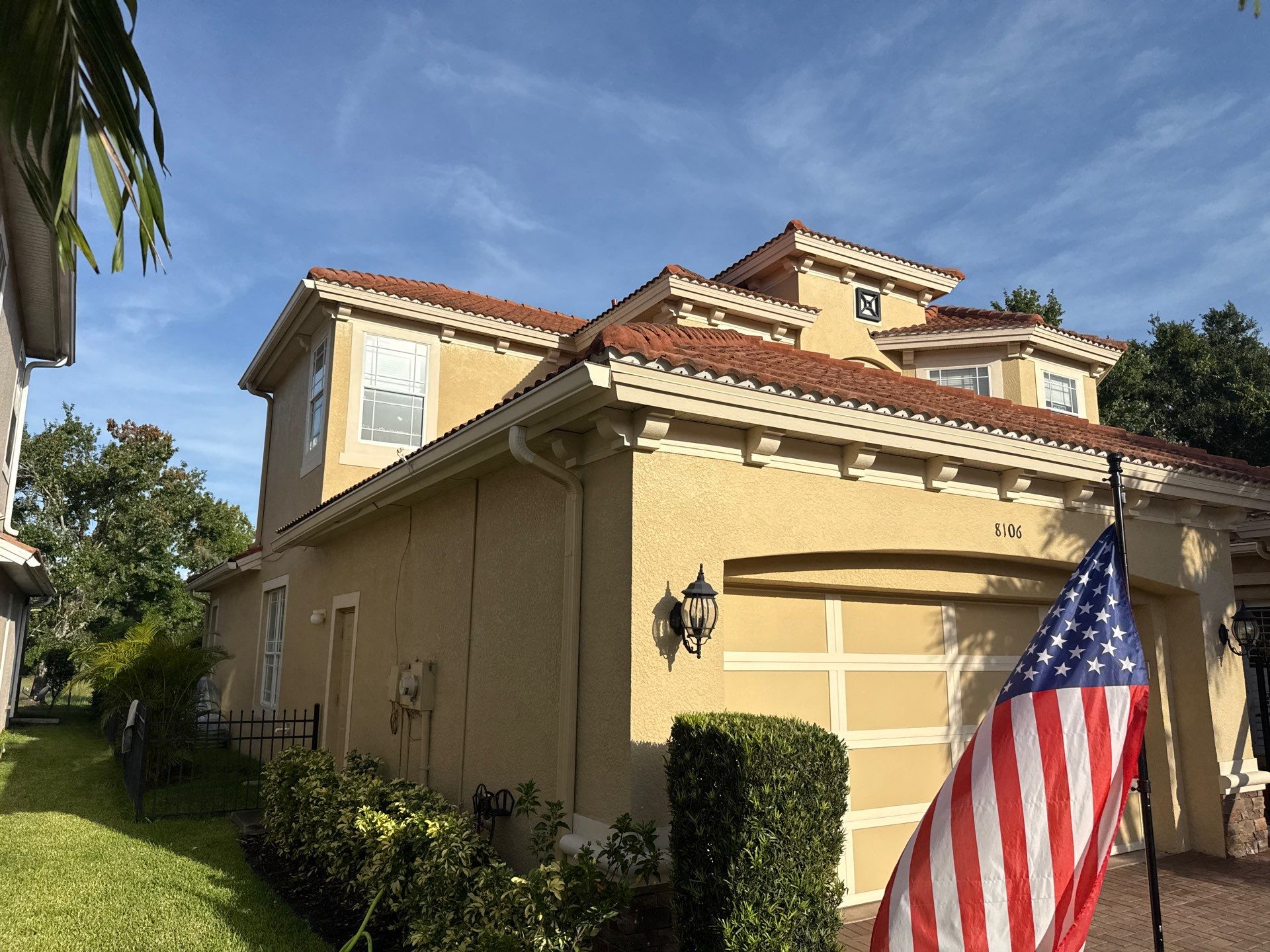 Soft Wash Tile Roof Cleaning in Sonoma Community, Sarasota, FL by Sunshine AquaWash