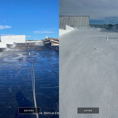 Downtown Gladewater Commercial Foam Roof Restoration – SPF + High-Tensile Acrylic
