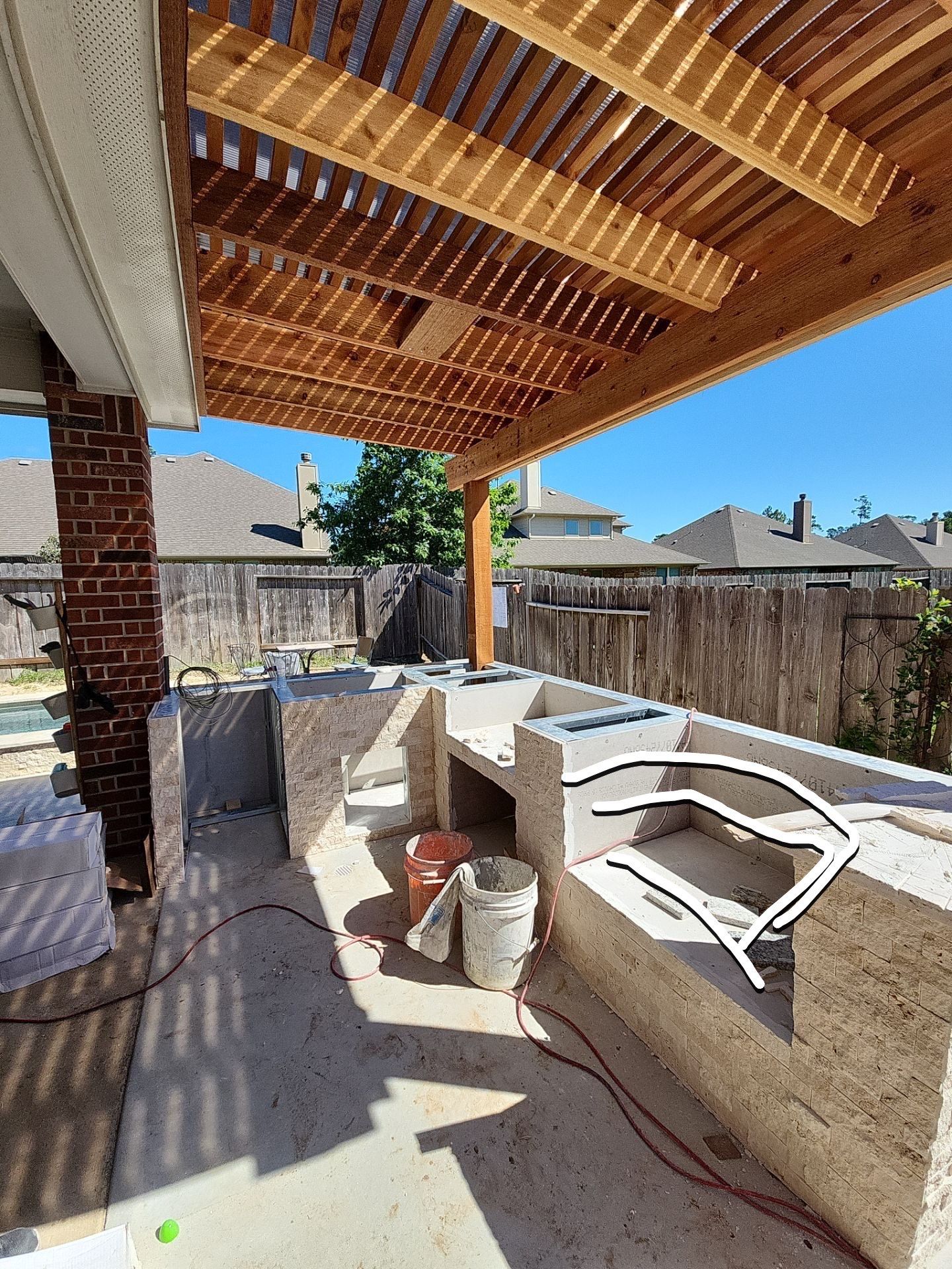 Pergola and Summer Kitchen in Conroe, TX by SophAlx LLC