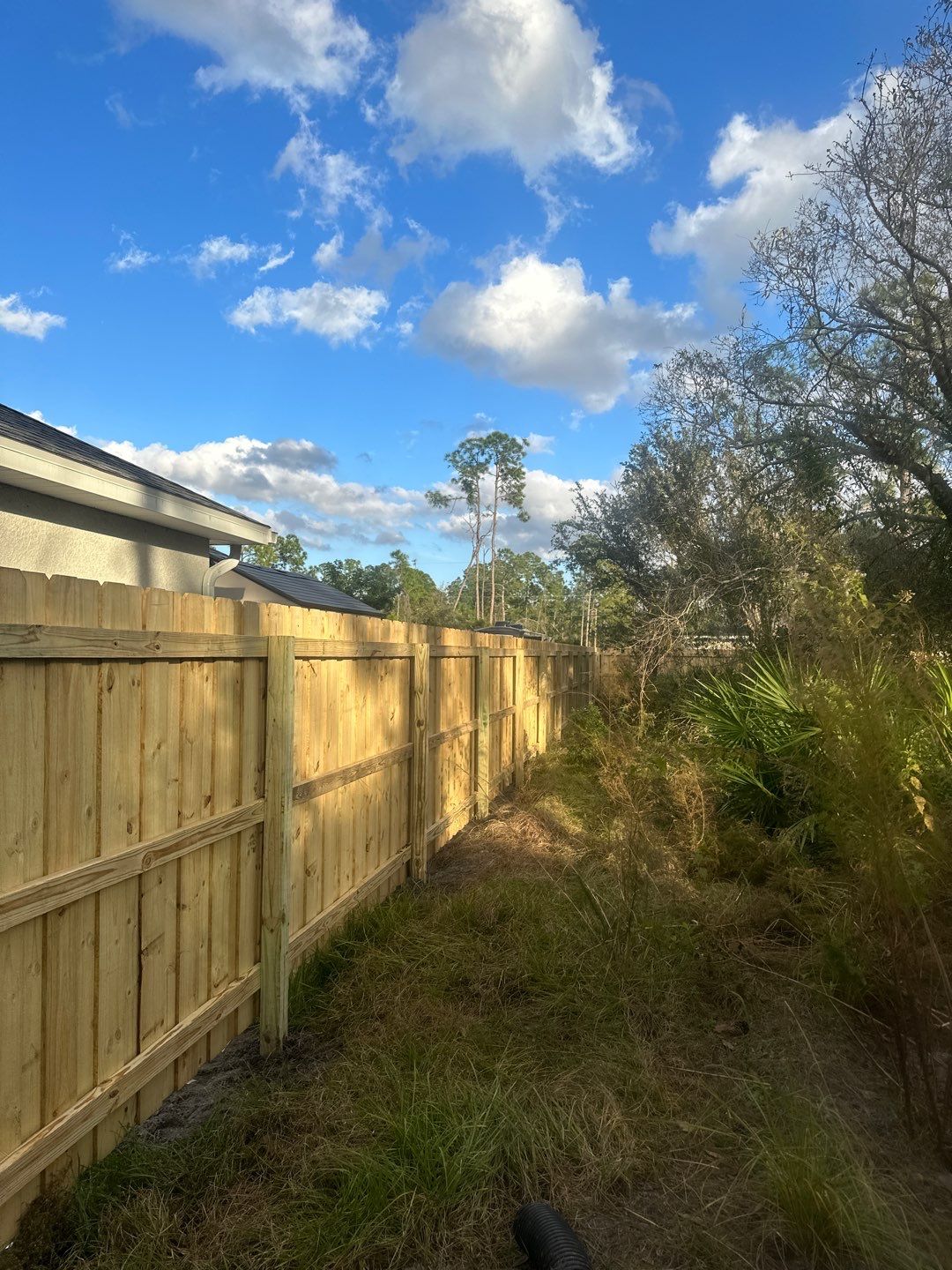 Wood Fence Installation using Vertical Wood Fence by Asap fence and gates, LLC