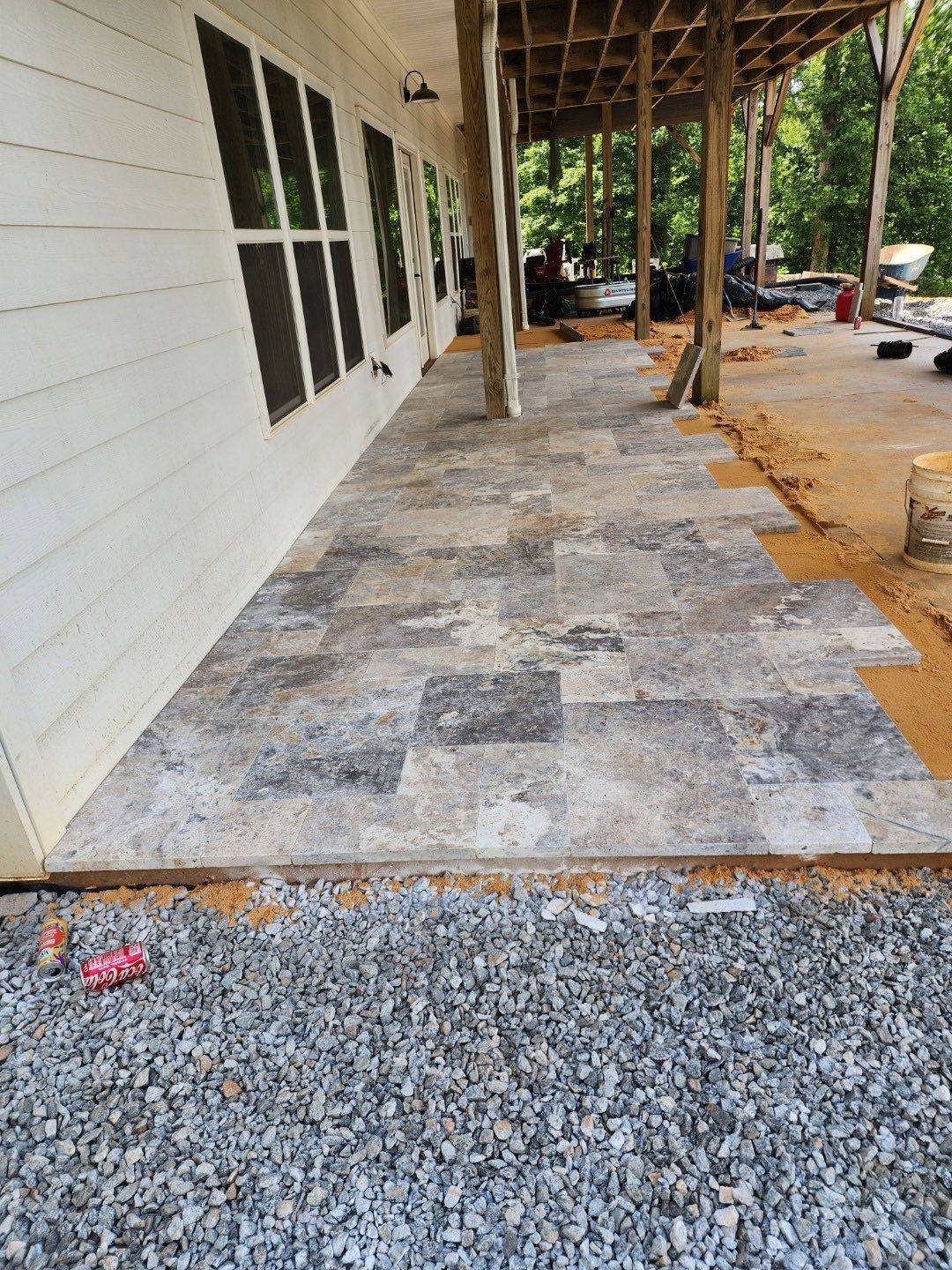 Pool Area Hardscape  by Growing Edge Landscape & Design, Inc.