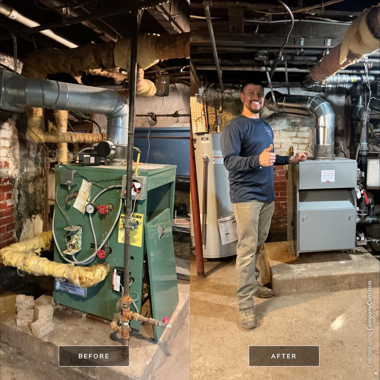 Steam Boiler Install In Strasburg by Elemental Heating and air conditioning LLC