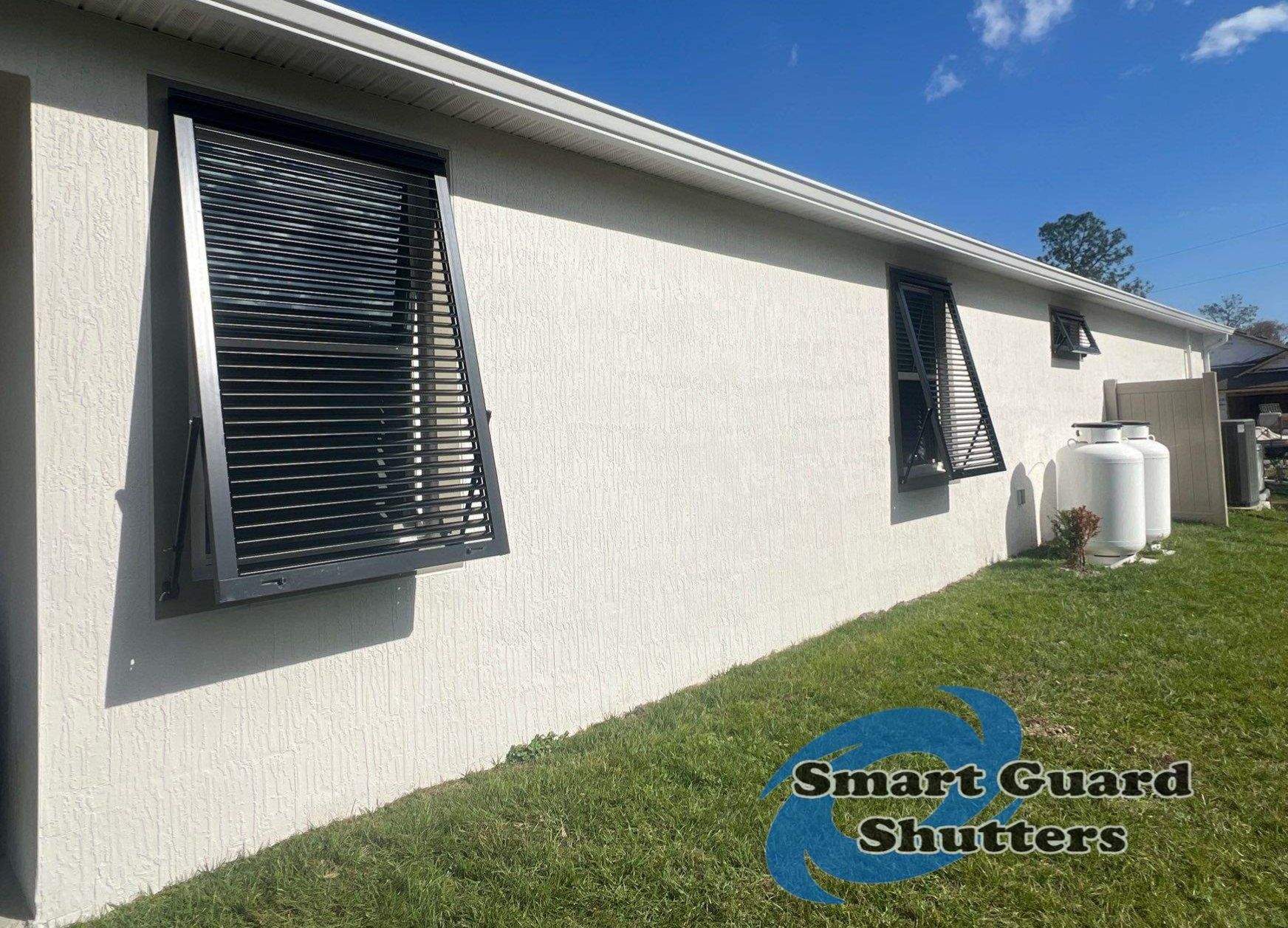 Impact Bahamas in MATTE Jet Black by Smart Guard Shutters