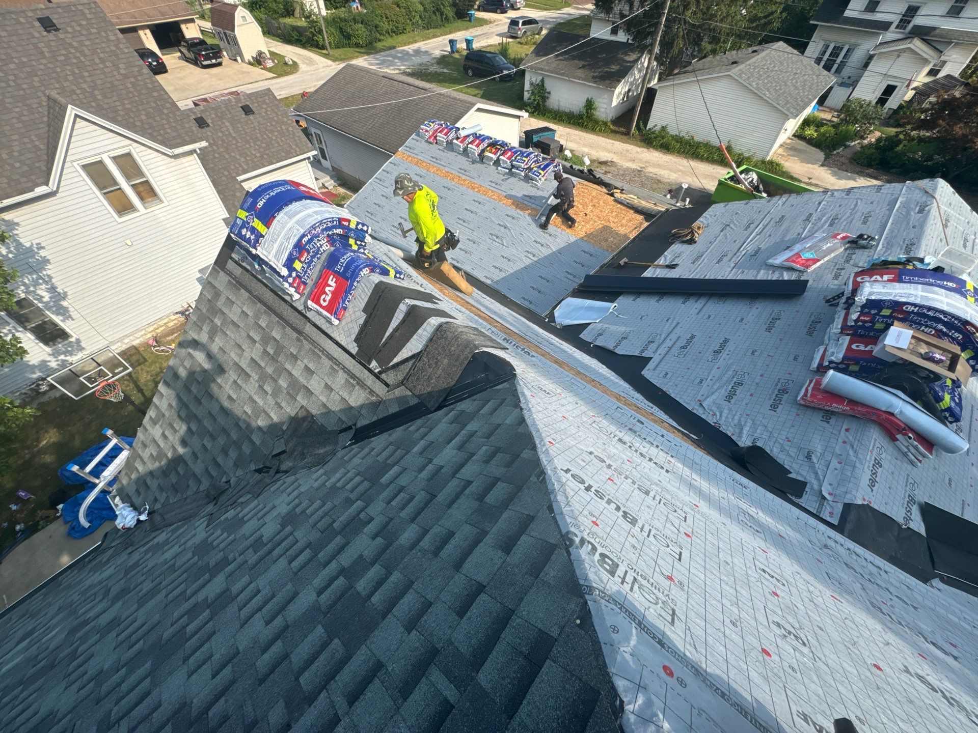 Residential Roofing Installation using GAF Timberline HDZ Shingles by Zephyr Roofing