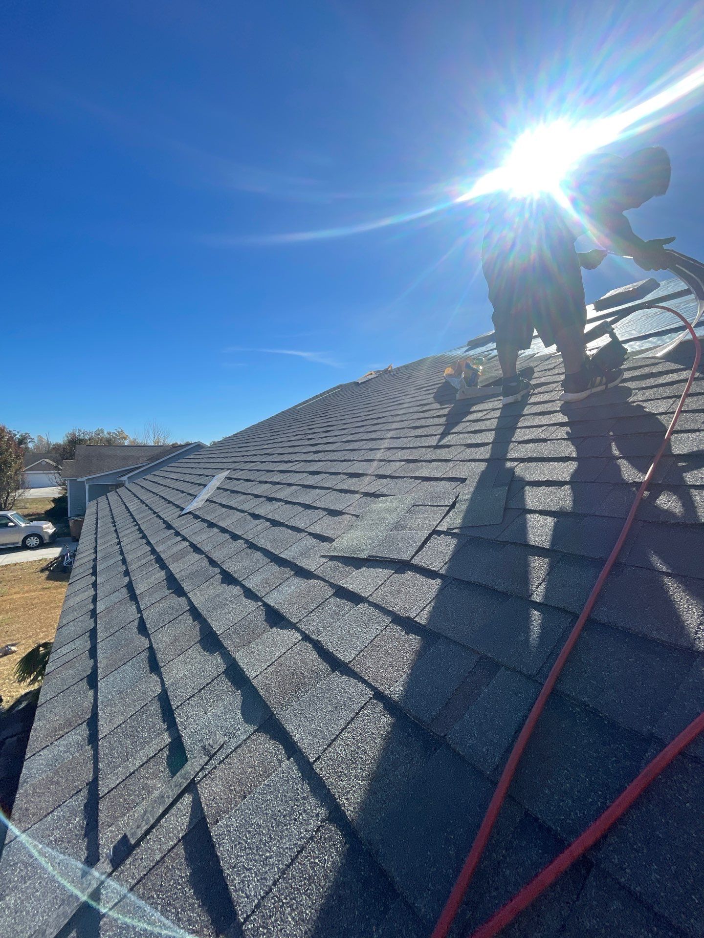 Roof Replacement using CertainTeed Shadow Hip & Ridge Driftwood by RGR Construction and Roofing, LLC