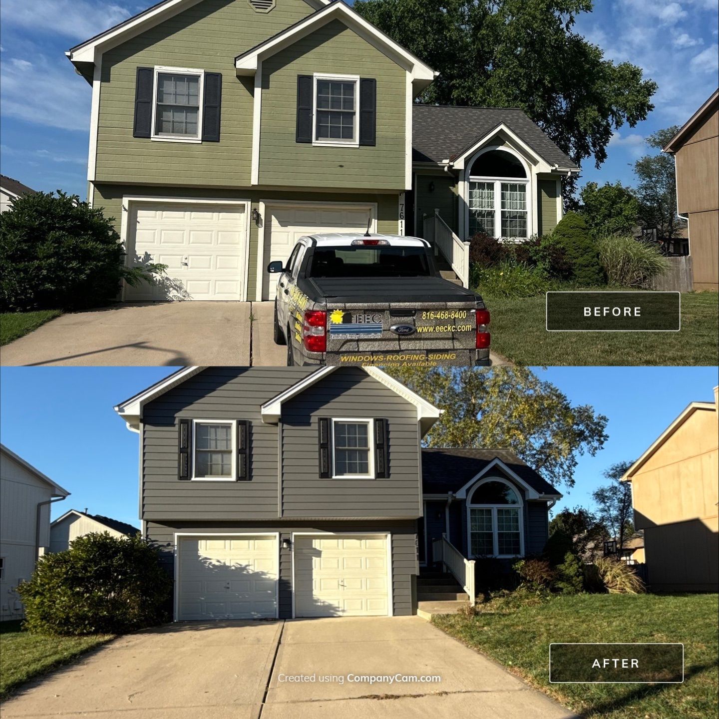 Split Entry in Smokey Ash Craneboard D7 by EEC  Windows, Siding & Roofing 
