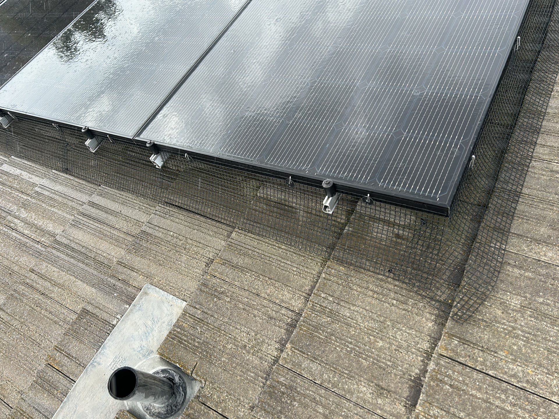 Solar Panel Bird Proofing using Critter Guard Mesh-Flat tile by All One Solar Shine