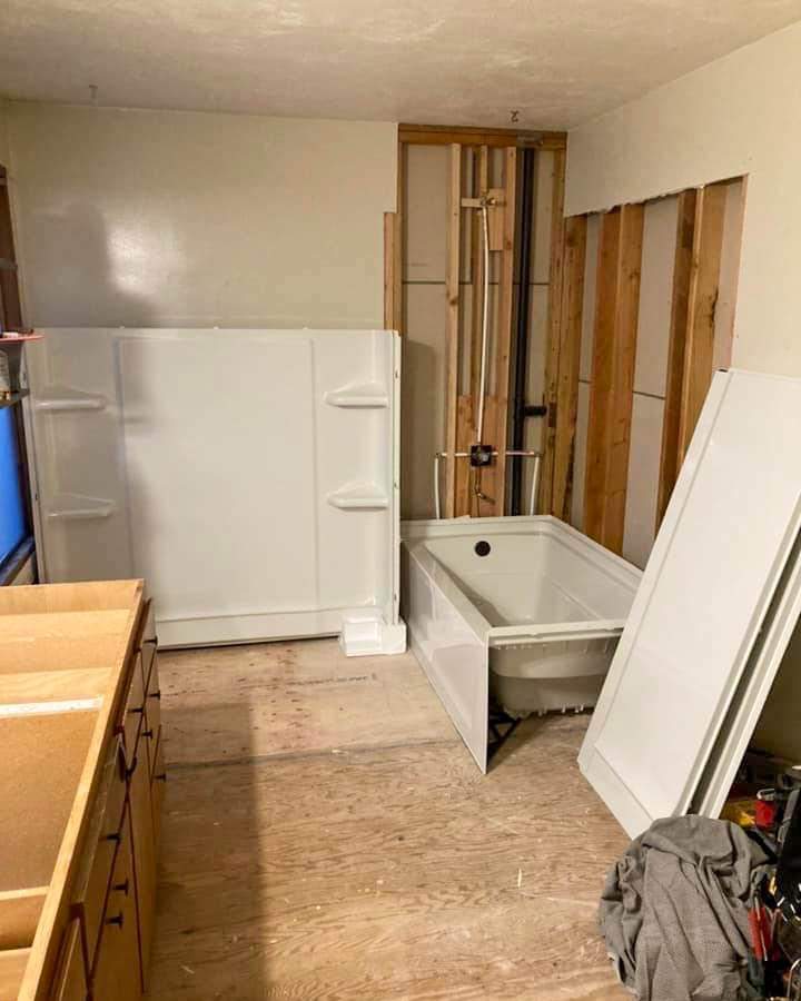 Bathroom Remodel using Shower Kit by Villegas Remodeling, LLC