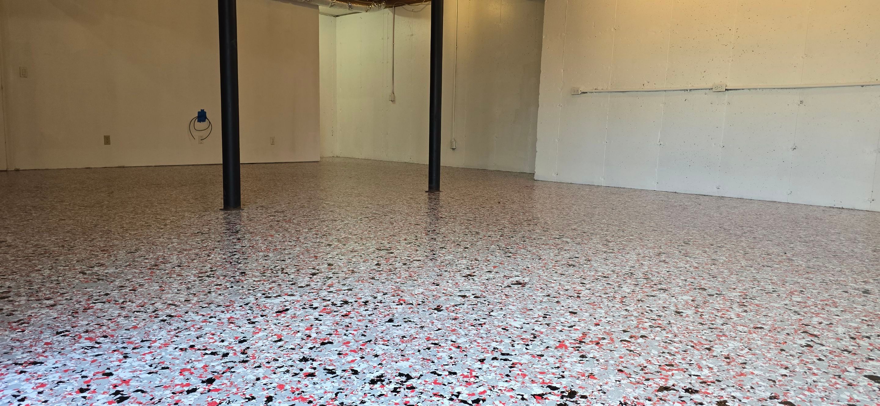 Garage Completed Using Custom Flake by Elite Floor Solutions