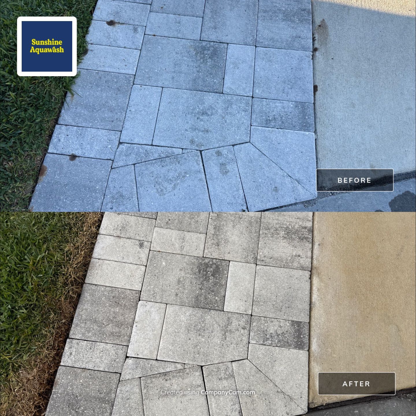 Rust Stain Removal from Concrete Driveway and Pavers in Park East at Azario | Lakewood Ranch, FL by Sunshine AquaWash
