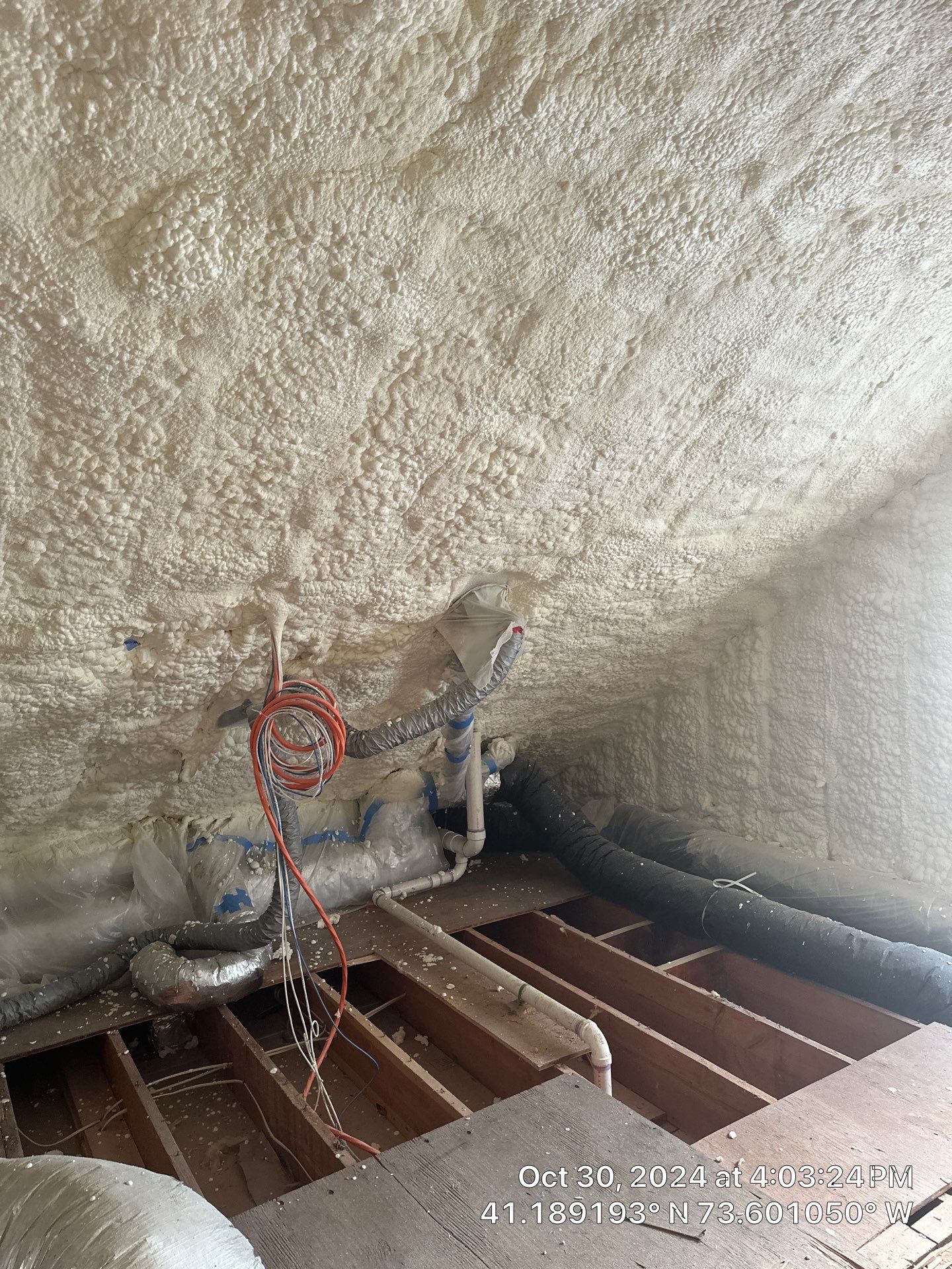 Attic Insulation using open cell spray foam by NYS Foam & Energy