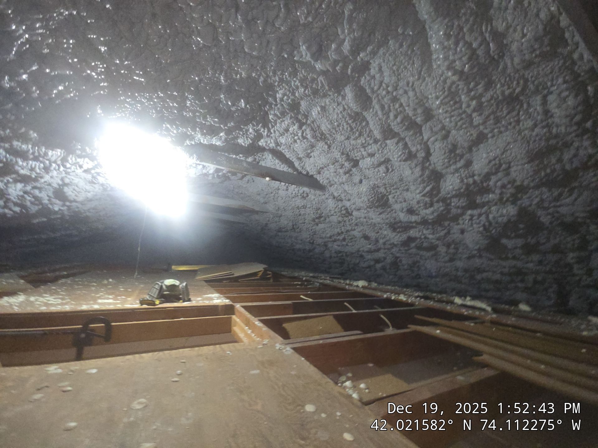 Attic Insulation using open cell spray foam by NYS Foam & Energy
