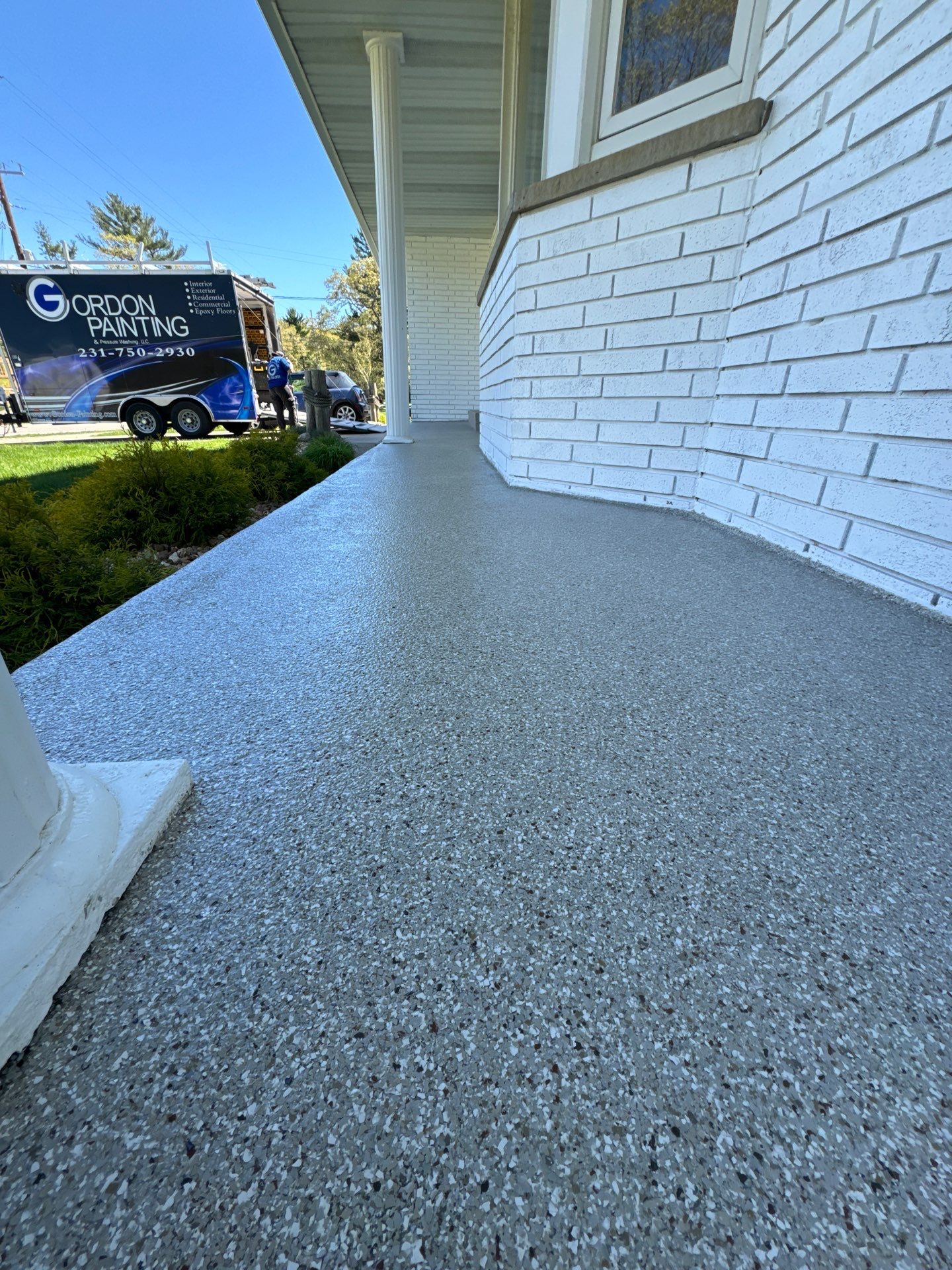 Garage and patio epoxy floor by Gordon Painting