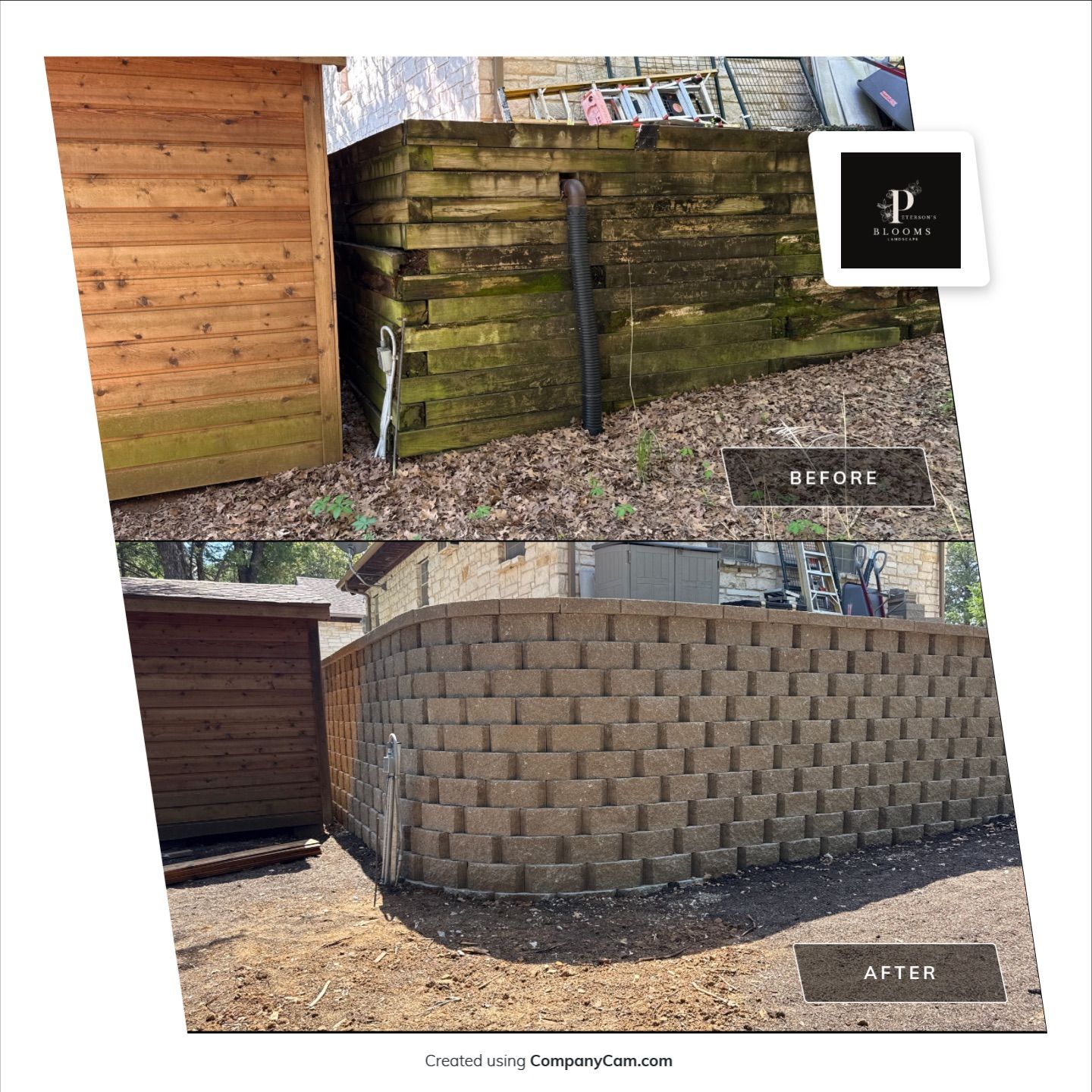 In Progress Retaining Wall Project by Peterson’s