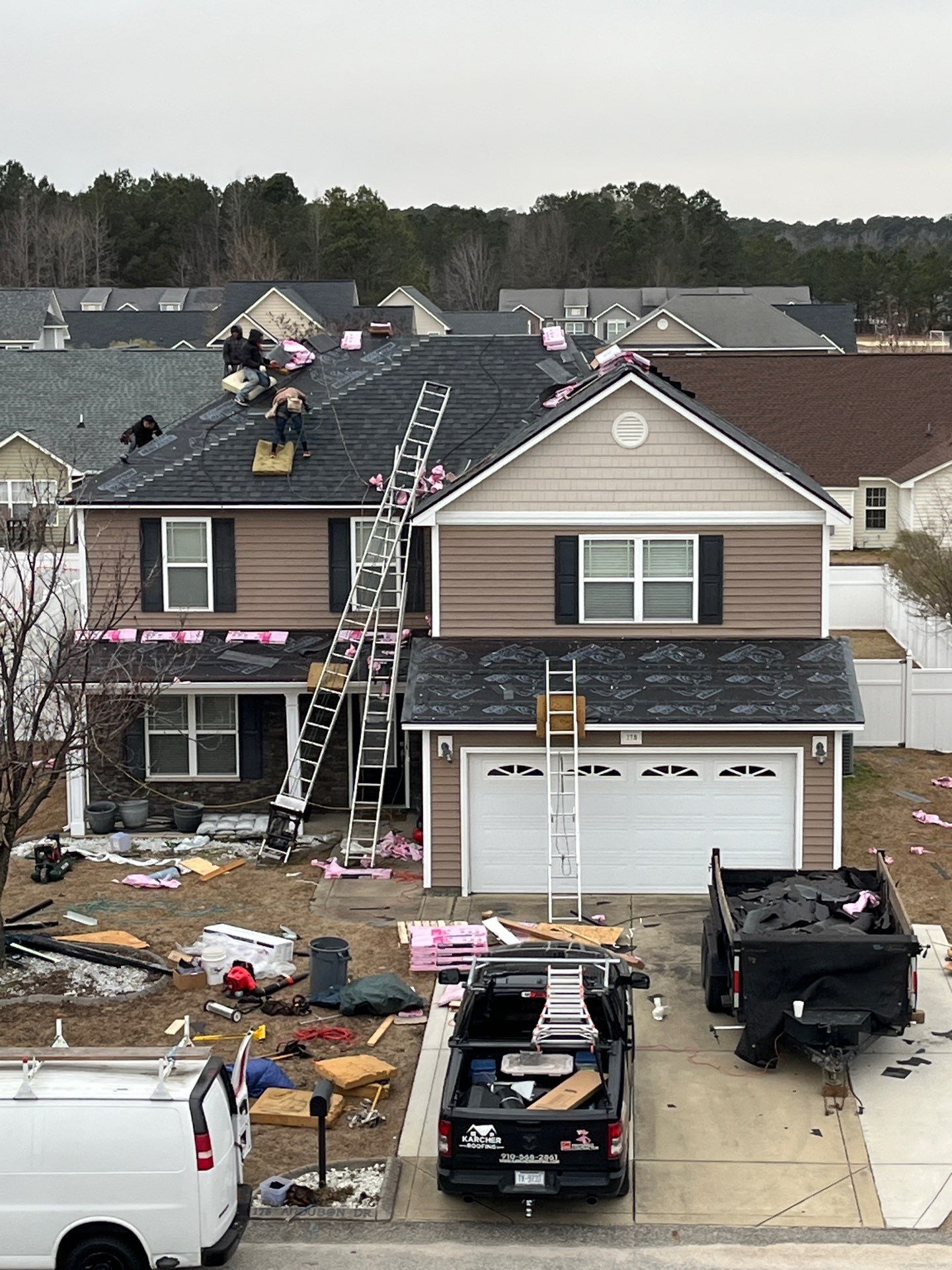 Residential Roofing Installation using Owens Corning by Karcher Roofing & Construction