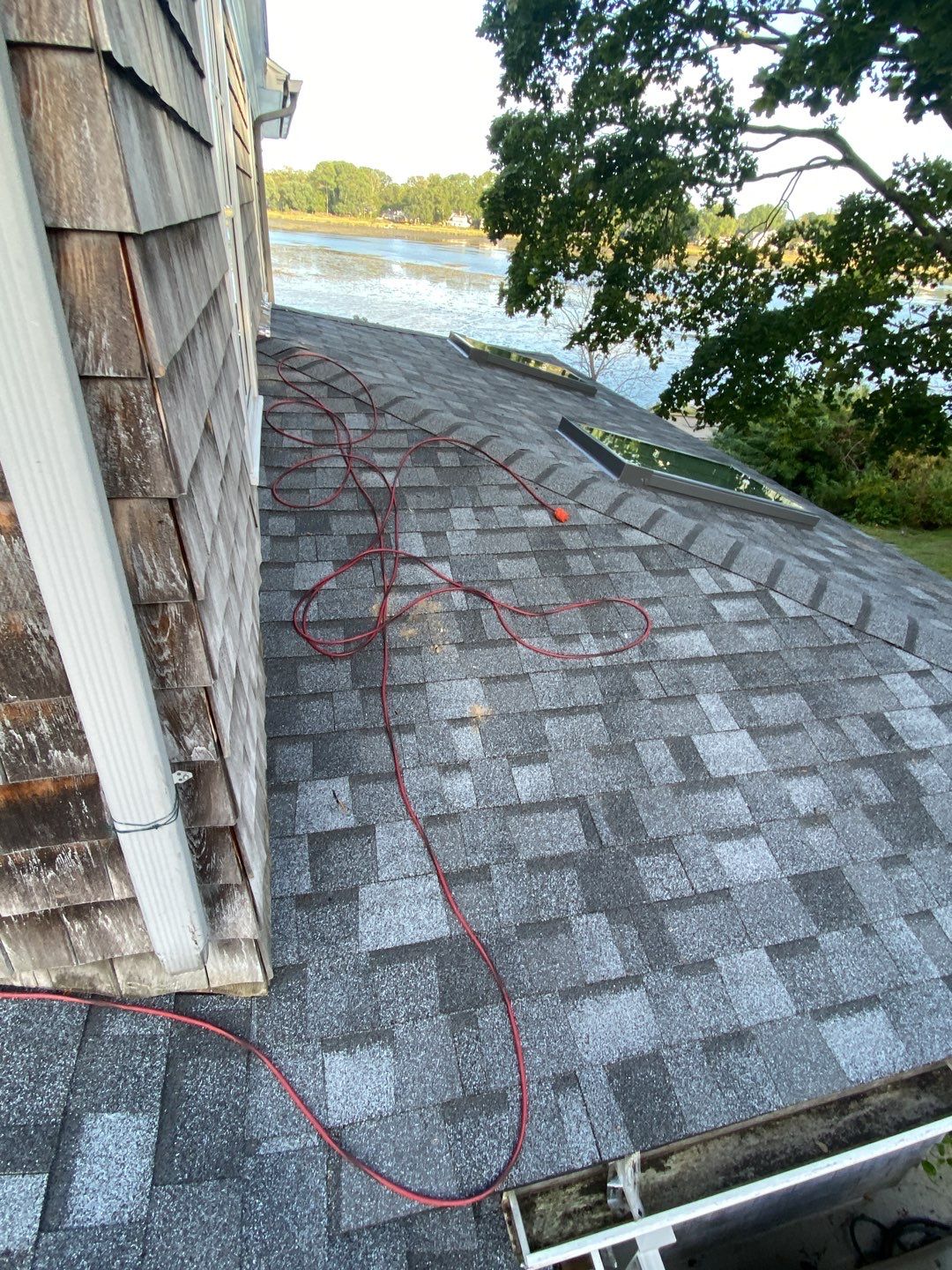 Residential Roofing Installation using Owens Corning Duration Slatestone Gray by A Plus Exterior