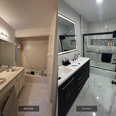 Master Bathroom, Children's Bathroom, and Fireplace Renovation