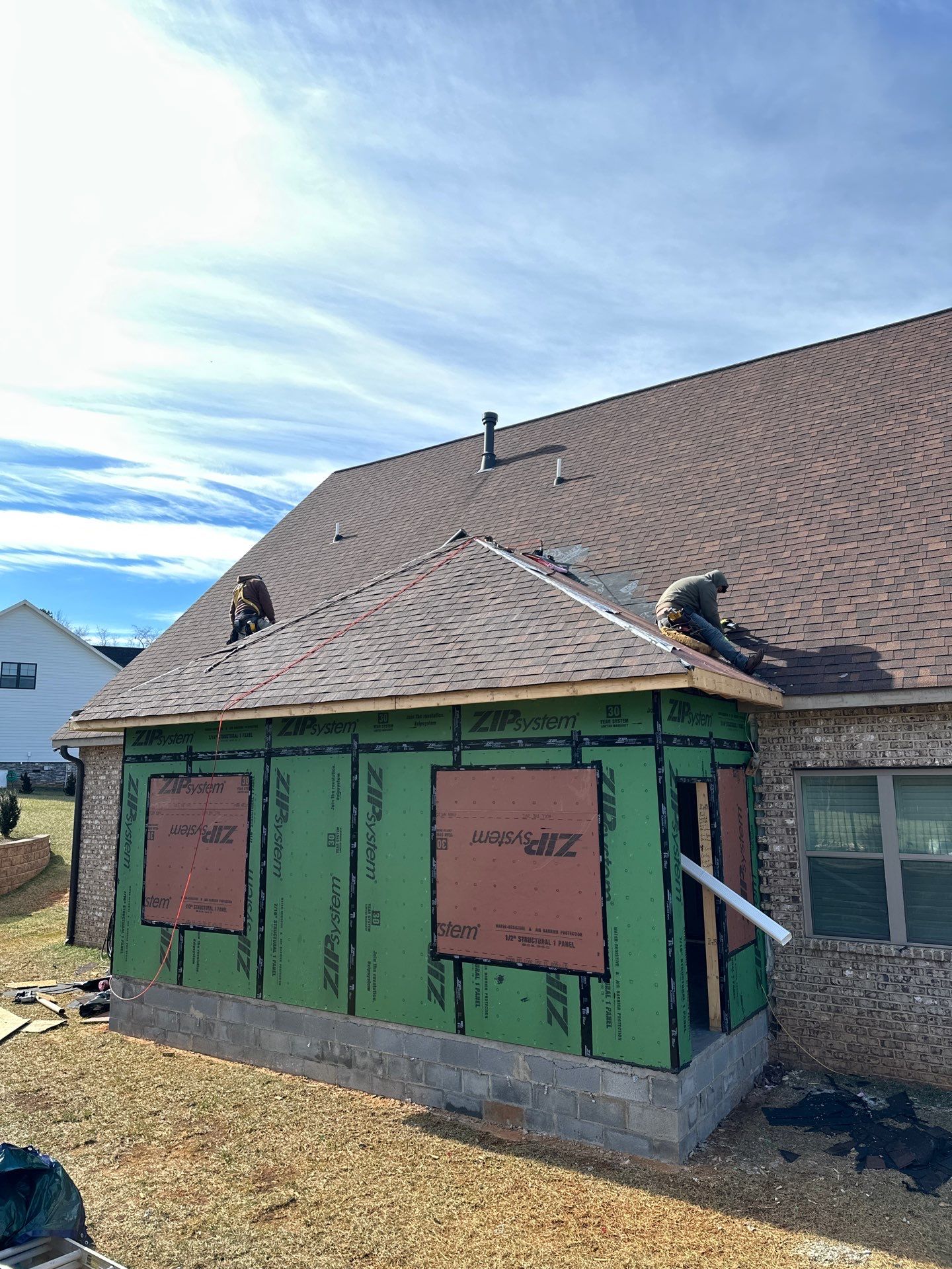 Roof Addition using OC Oakridge Brownwood by Peak 2 Peak Services LLC