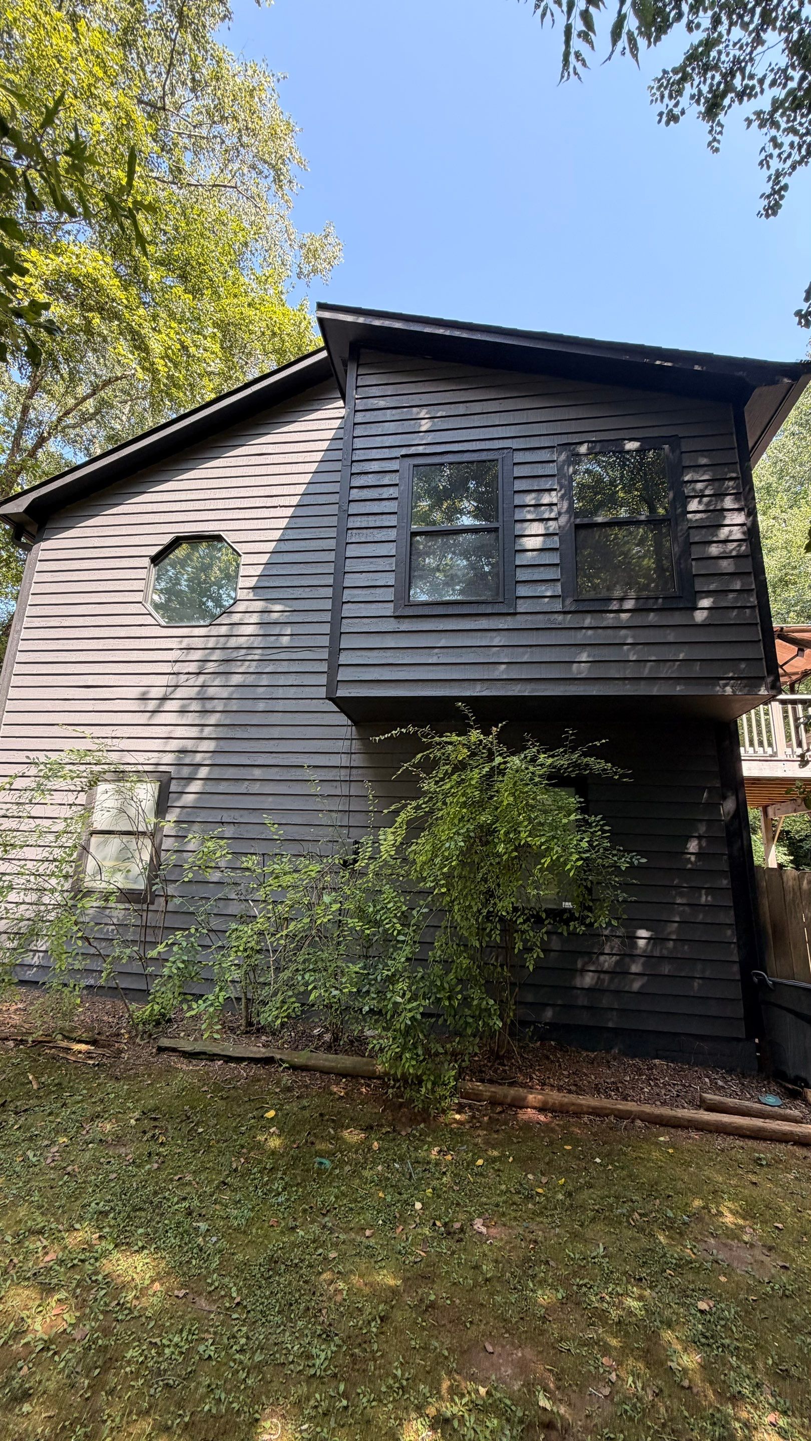 Dark Grey Exterior Painting and Front Door Refresh in Marietta by Swift Home Renovations
