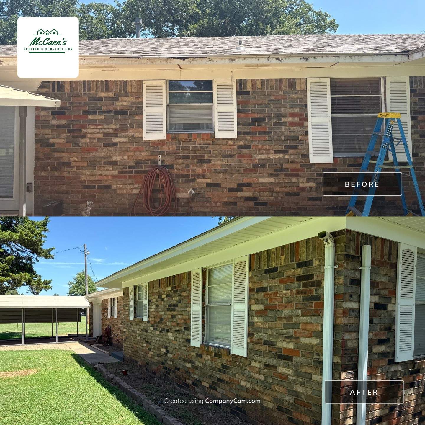 soffit replacement in Guthrie by McCann's Roofing and Construction