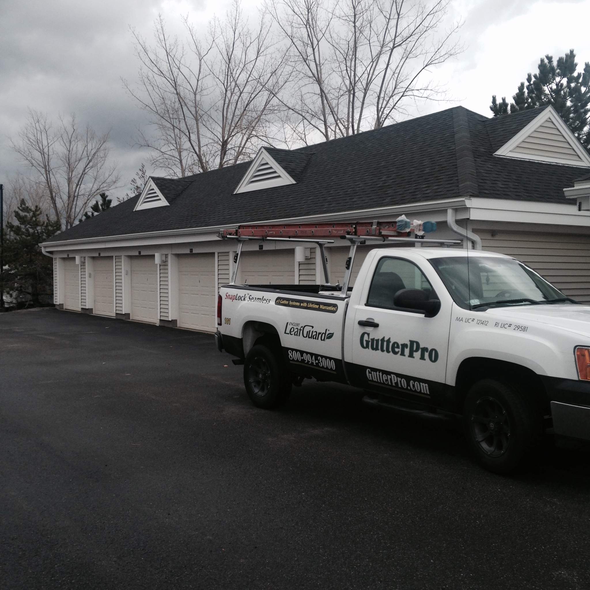 On the job at The Atlantic at Marina Bay in Quincy, MA by Gutter Pro Enterprises