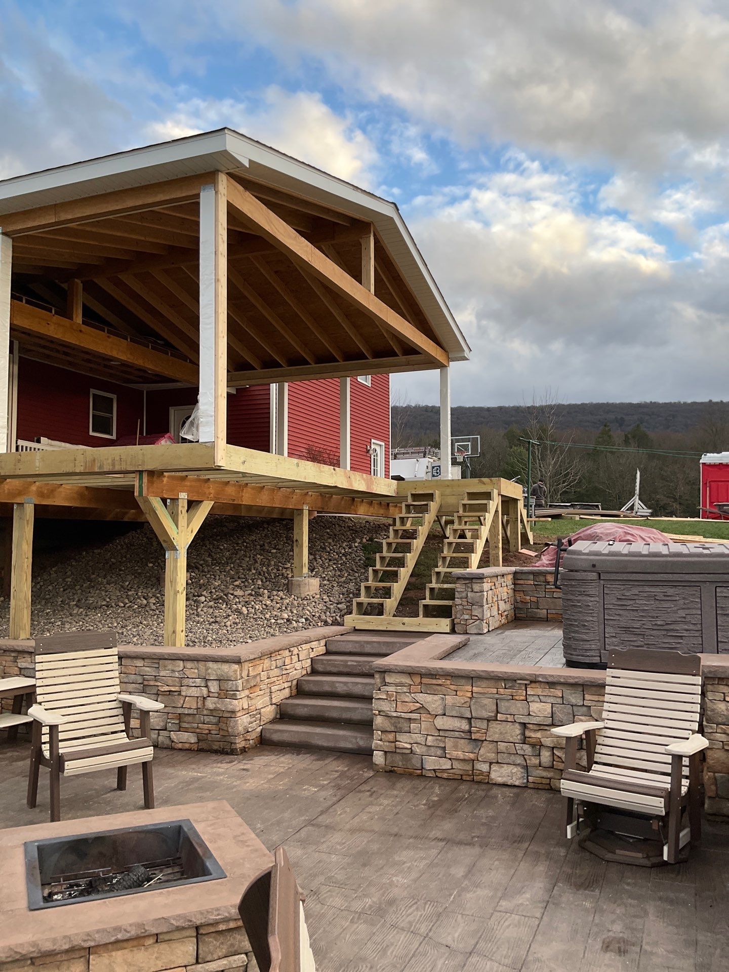 Covered Deck Addition With Custom Gable Roof in Tower City by Esh Builders