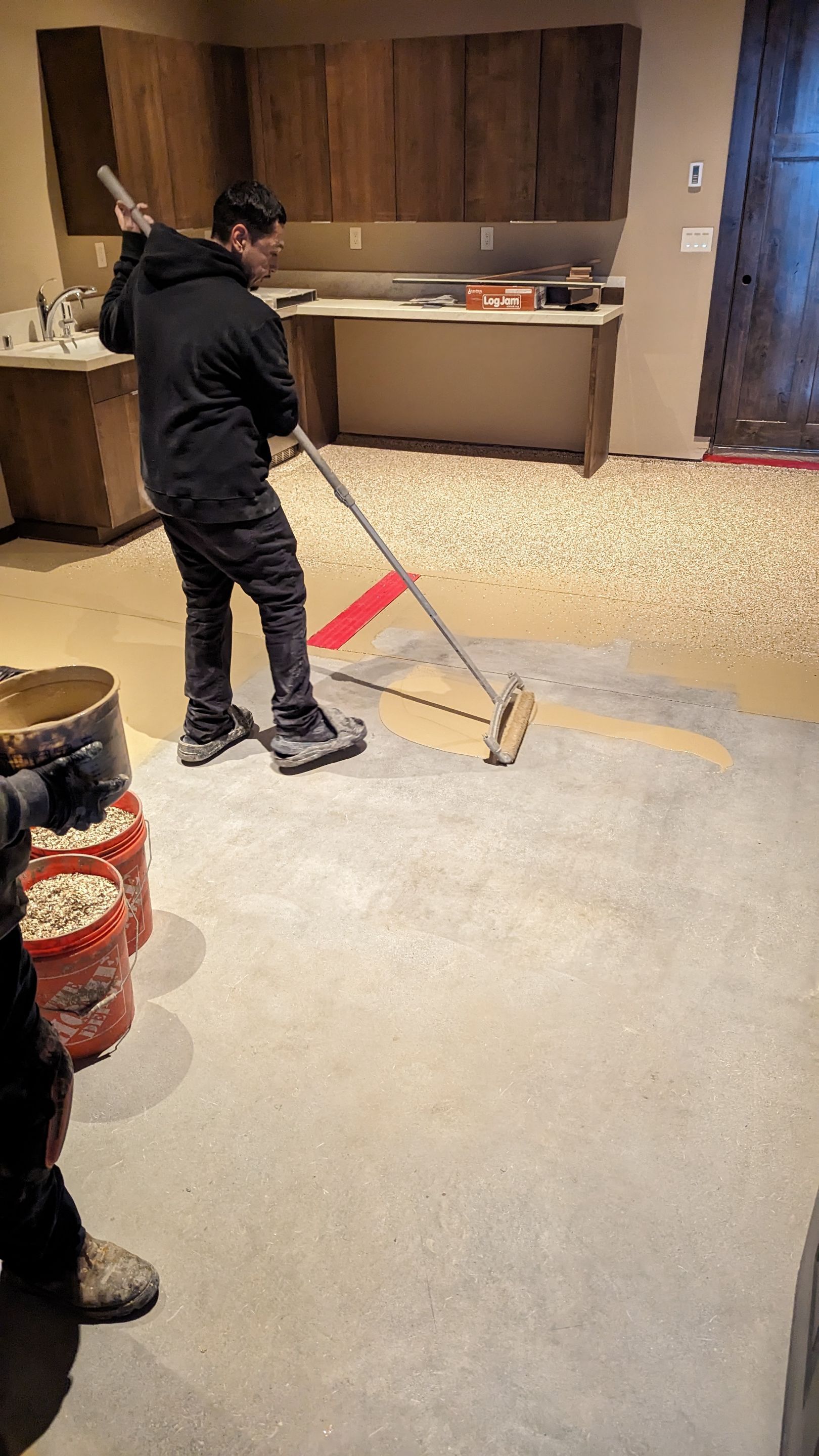 Shop Transformation using Sandstone by Croc Coatings, LLC
